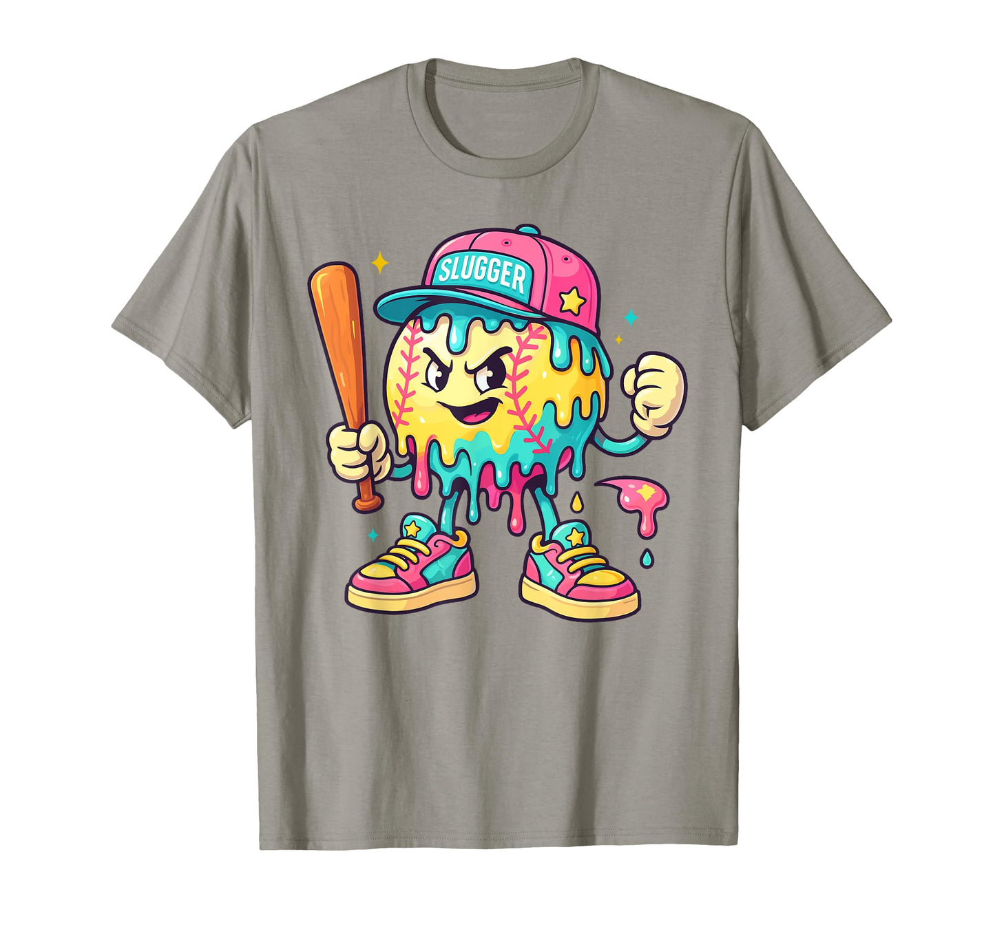 Baseball Ice Cream Drip with Sprinkles Men Boys Kids T-Shirt