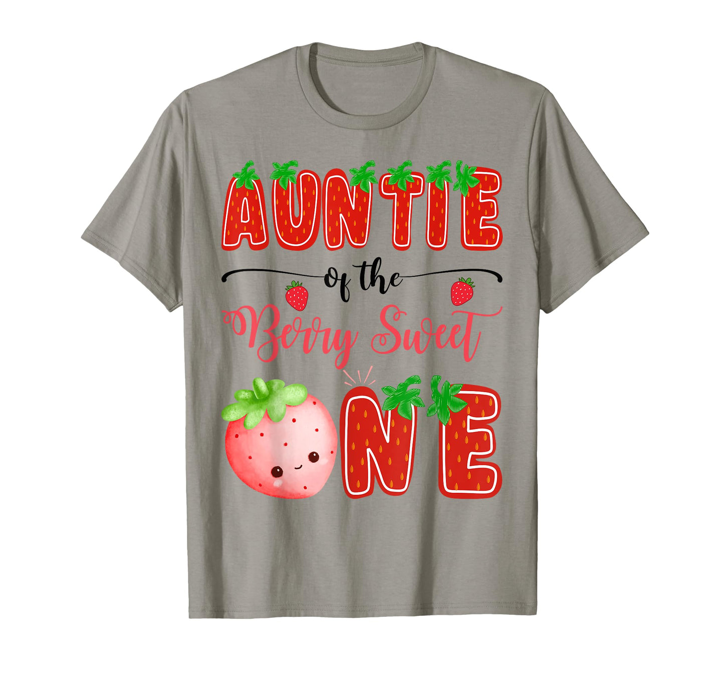Auntie Of The Berry Sweet One Strawberry Birthday Girl T-Shirt