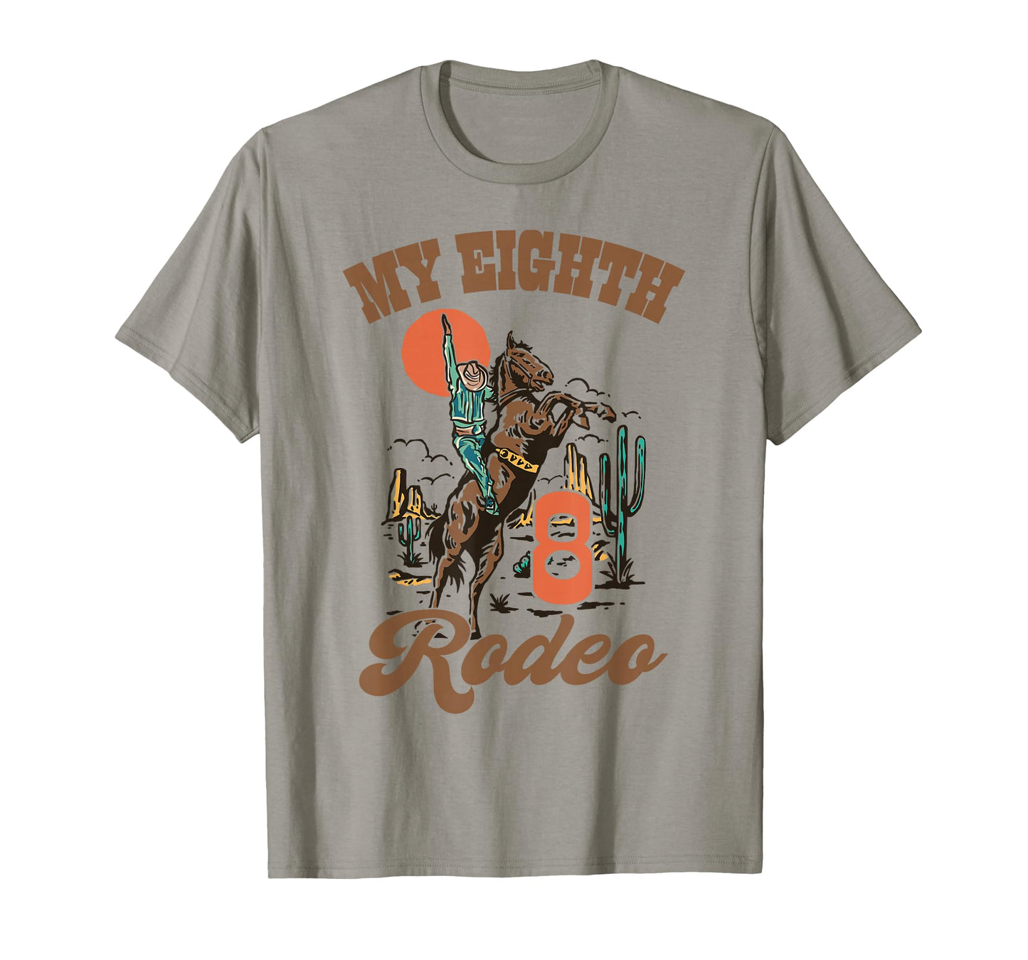 My Eight Rodeo Retro Western 8th Birthday Country Cowboy T-Shirt