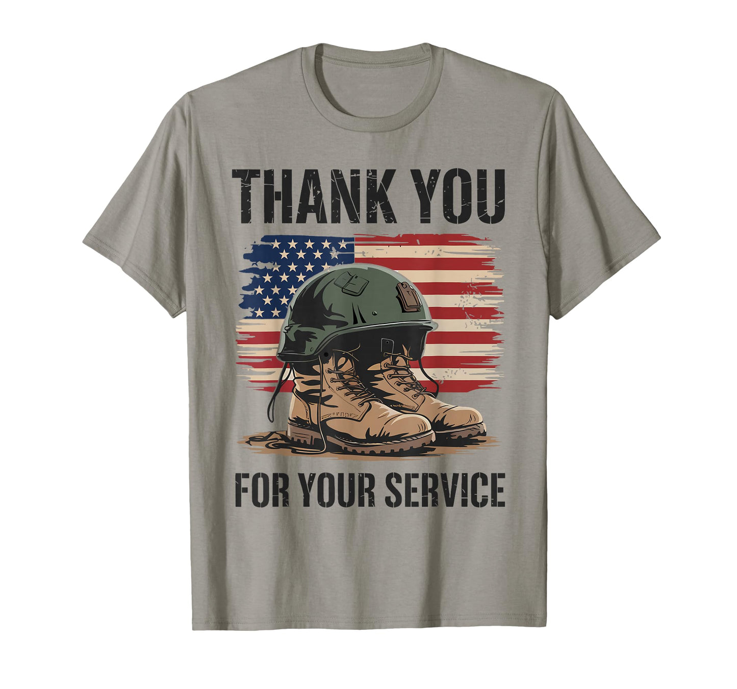 Patriotic American Flag Thank You Veterans Men Women Kids T-Shirt