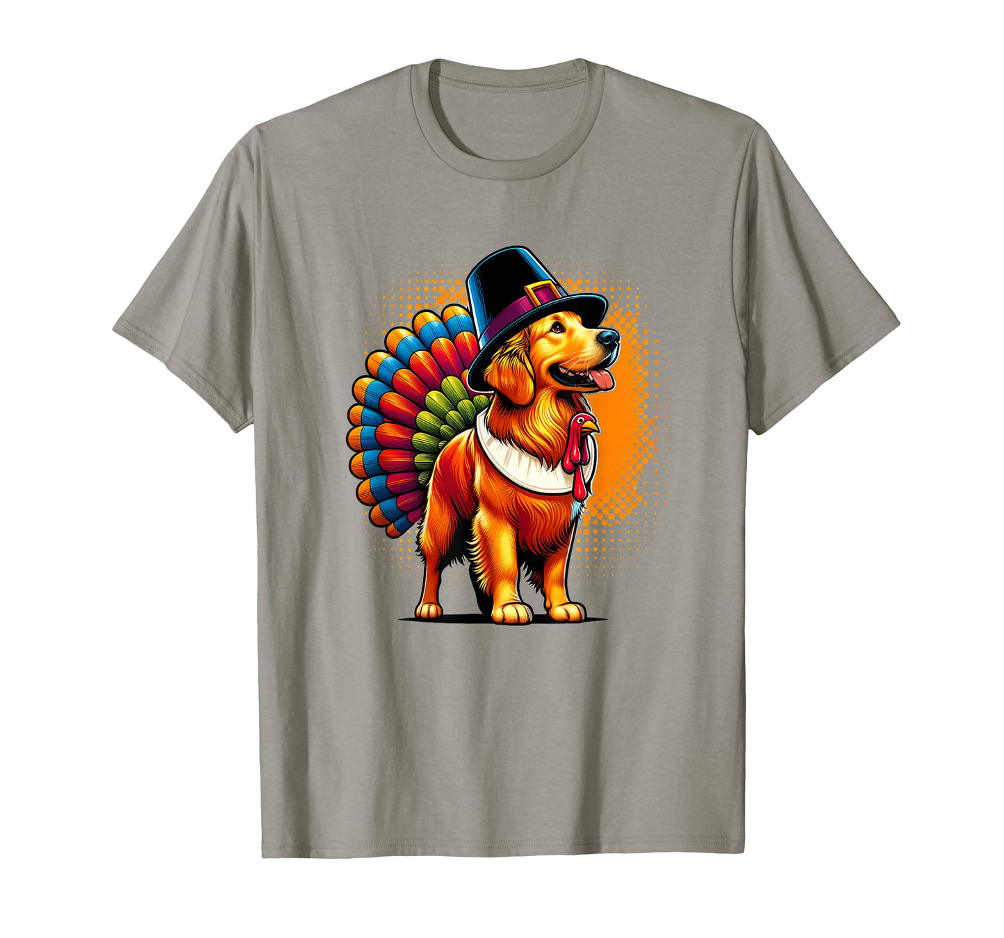 Humor Thanksgiving Turkey Golden Retriever Dog T-Shirt