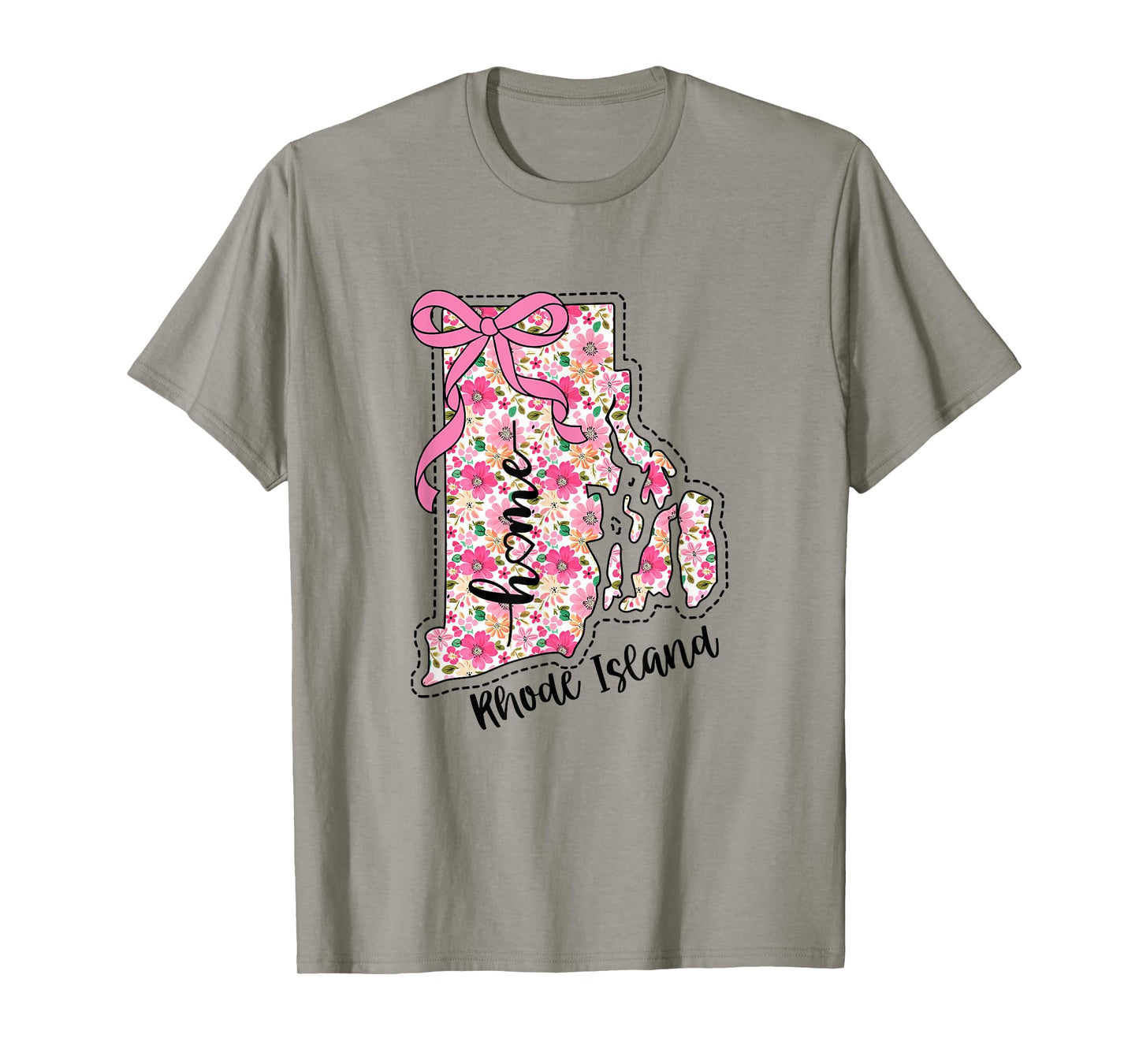 Rhode Island Home Shirt Rhode Island Floral Map Home T-Shirt