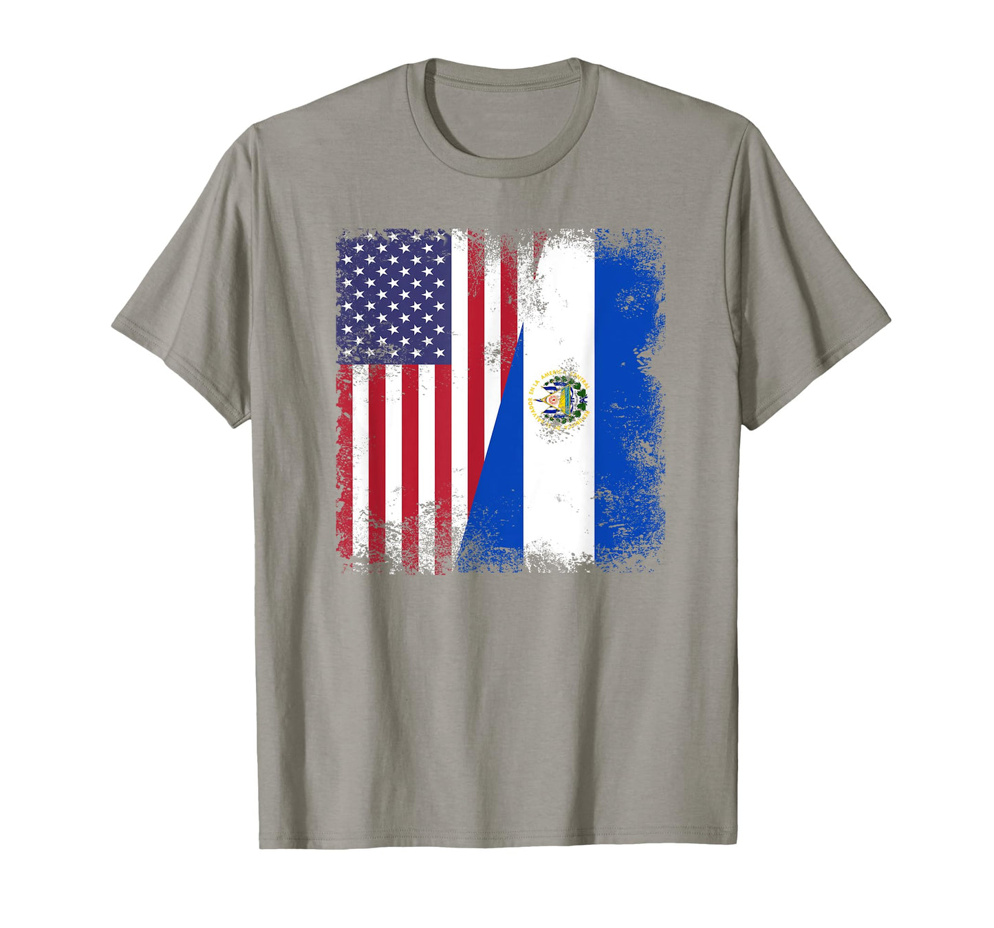 Half Salvadoran Flag T-Shirt | Vintage El Salvador USA Gift T-Shirt