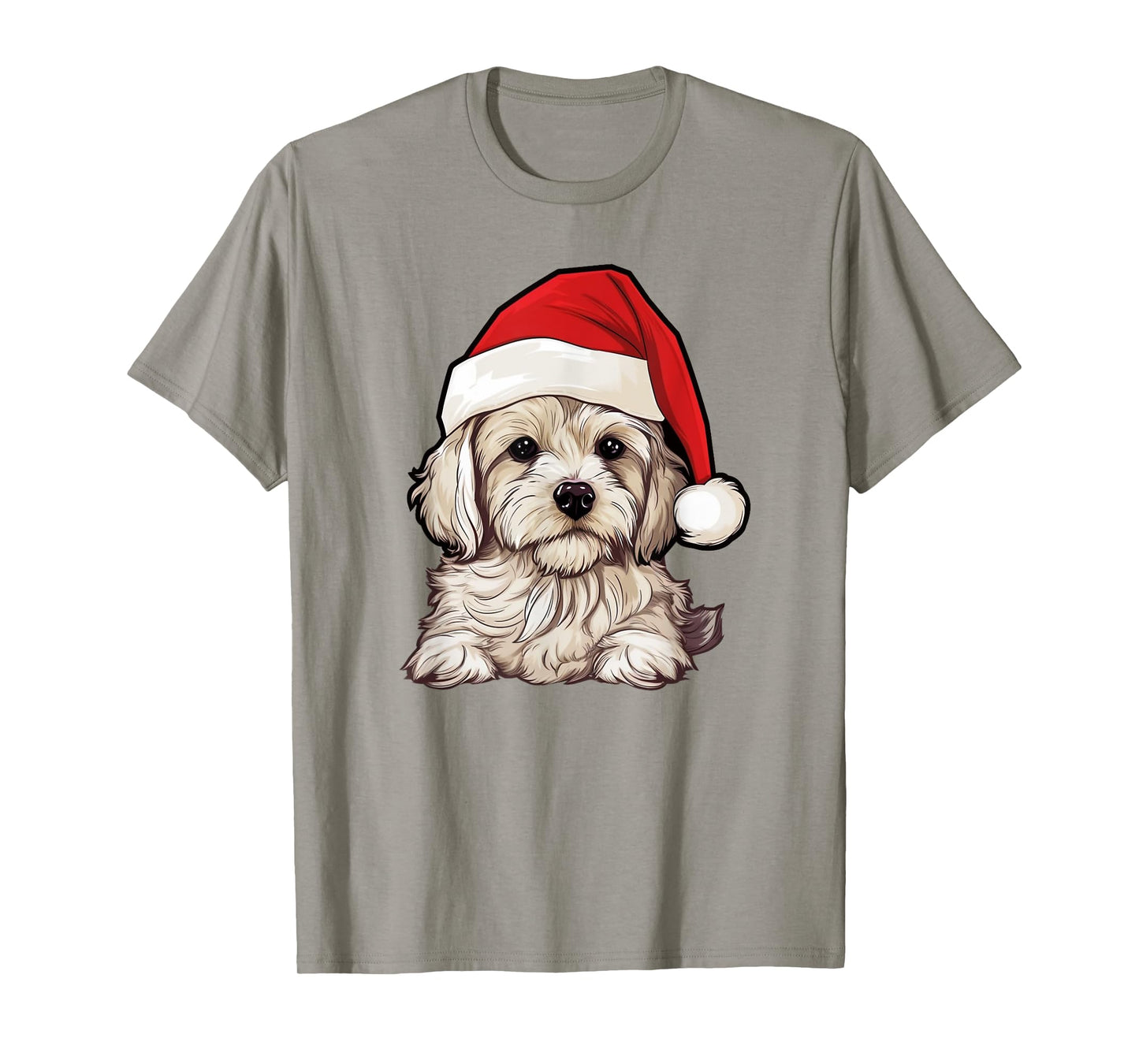 Cavachon Santa Hat Christmas Dog Lovers Gift Mom Dad Xmas Men Women Kids T-Shirt