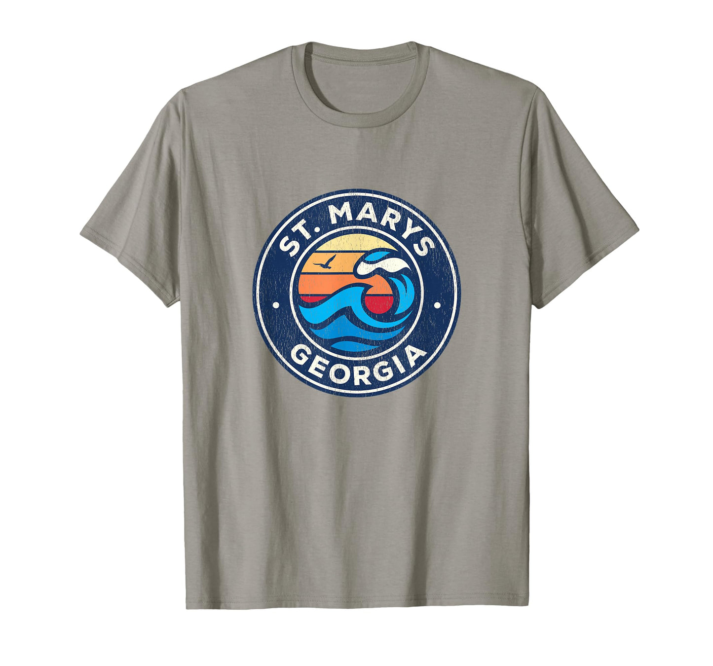 St. Marys Georgia GA Vintage Nautical Waves Design T-Shirt