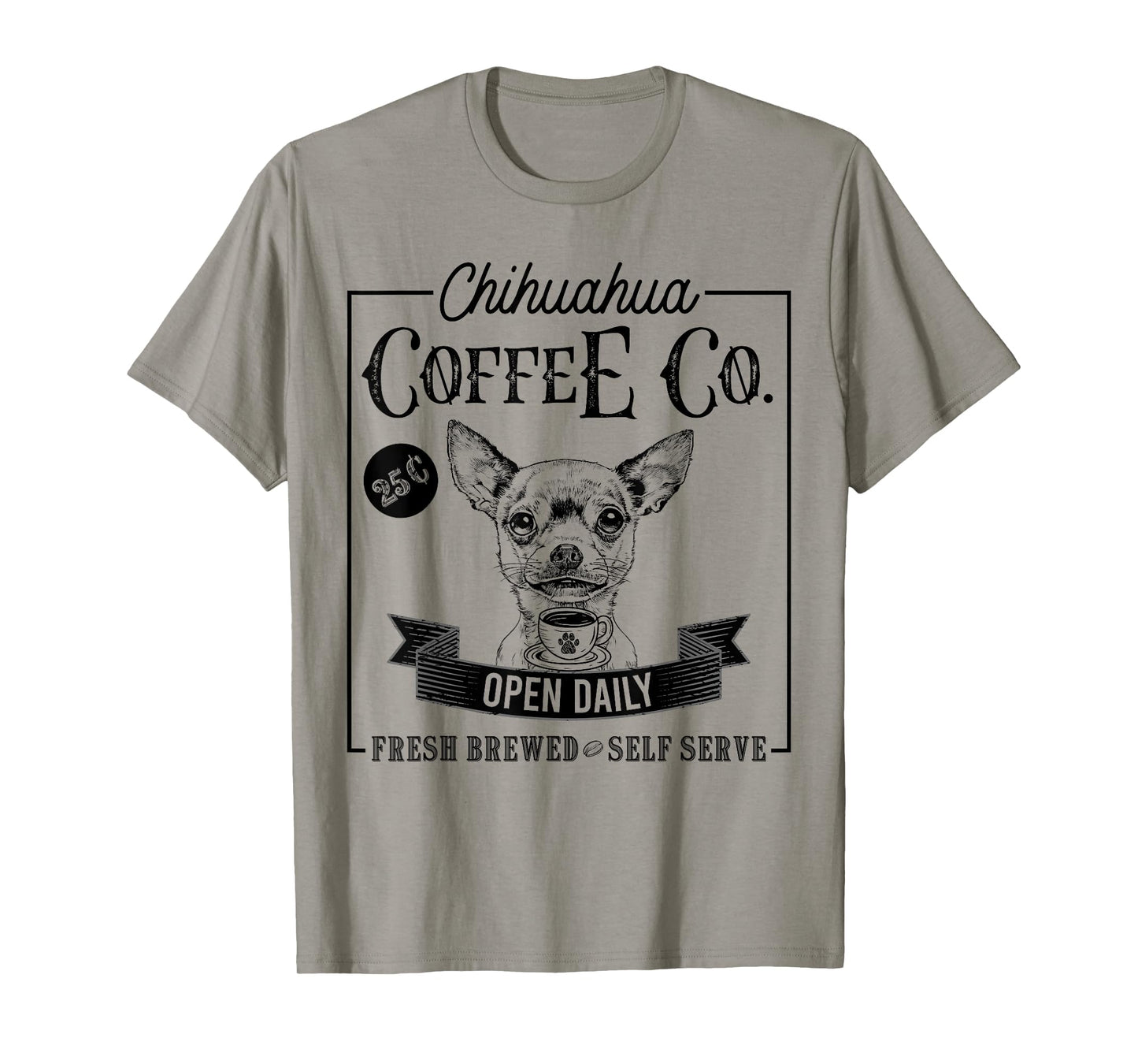 Retro Chihuahua Coffee Funny Dog Mom Coffee Lover Men Women Kids T-Shirt
