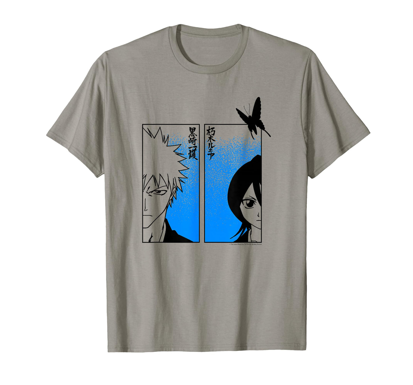 Bleach Ichigo & Rukia Half Faces with Jigokucho Anime T-Shirt