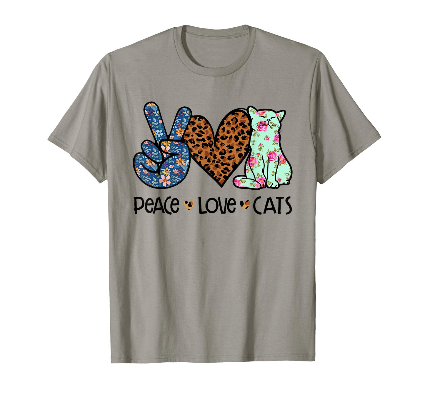 Peace Love Cats Kitty Cat lover T-Shirt for Men Women Girls Kids