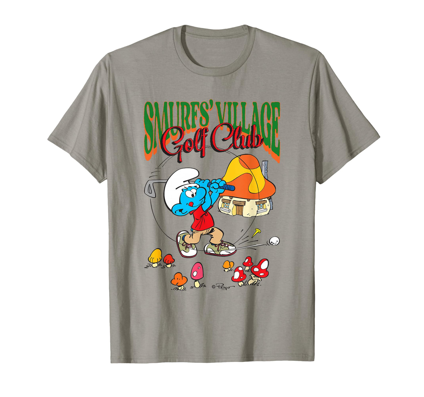 The Smurfs Smurf's Village Golf Club Retro Cartoon T-Shirt