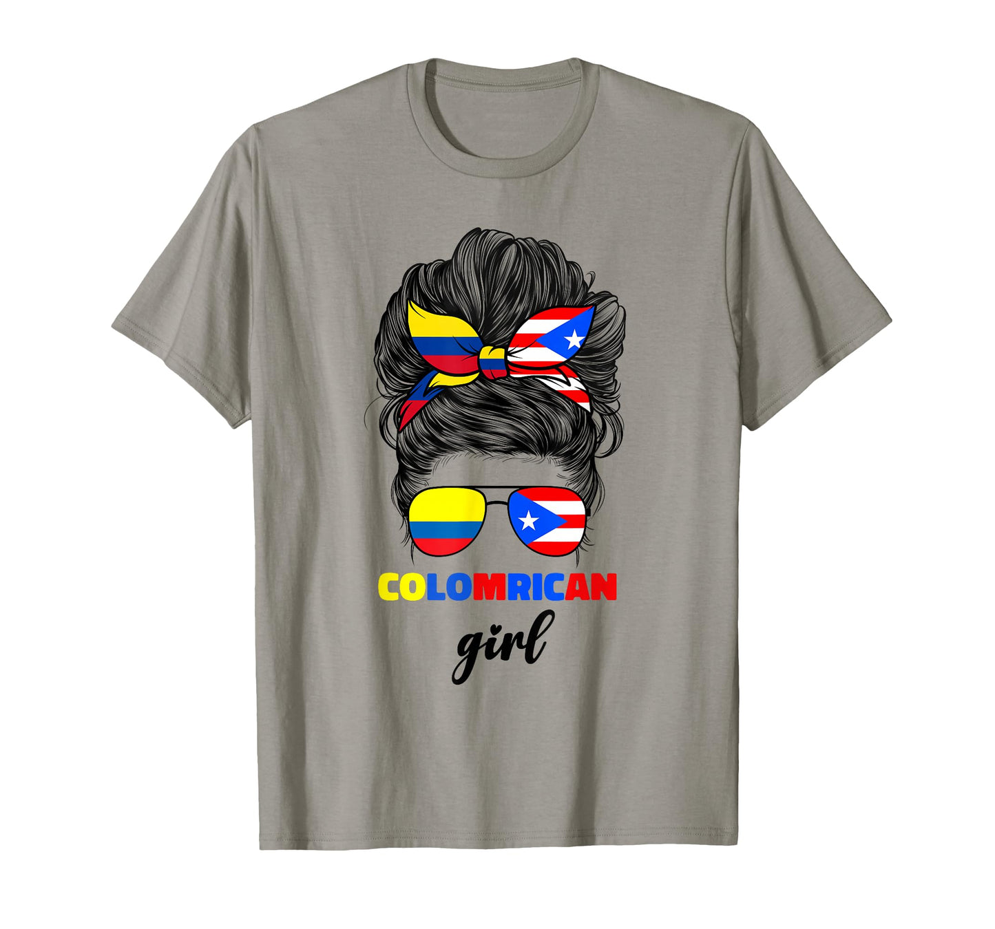 Colombian And Puerto Rican Rico Colombia Flag Girl For Women T-Shirt