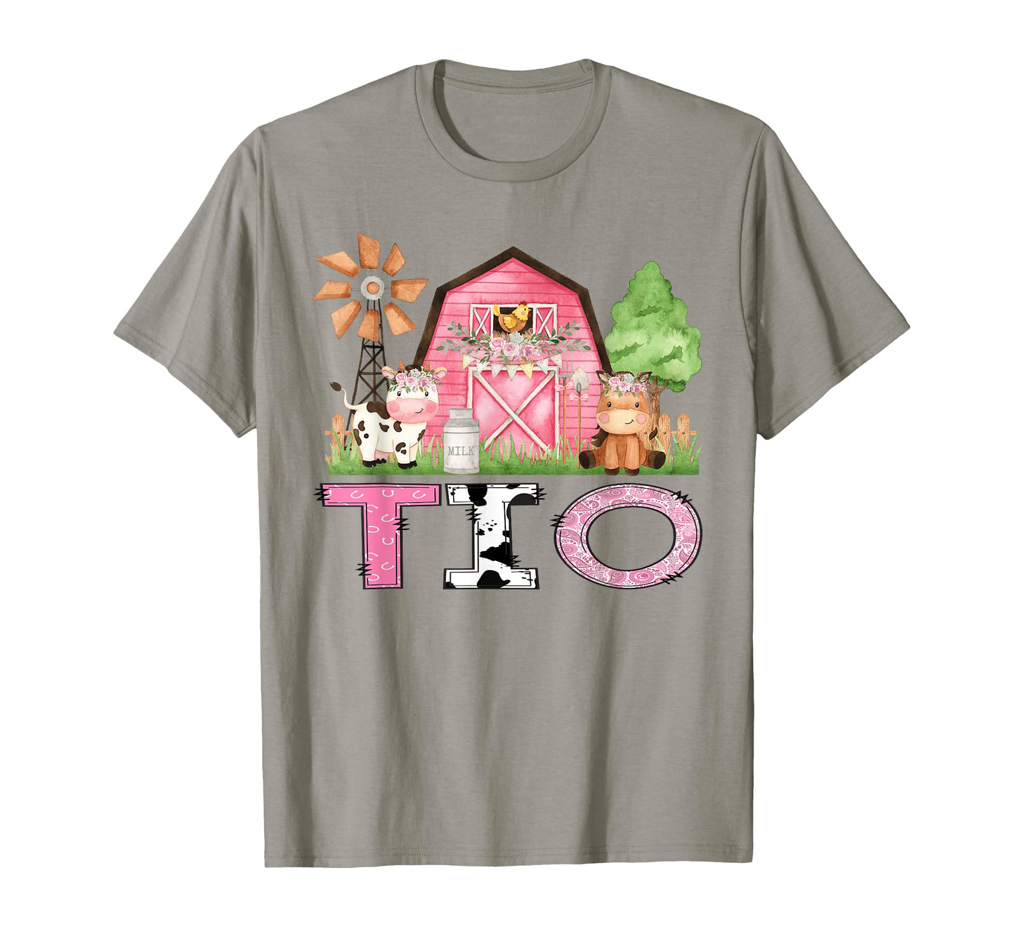 Tio Pink Farm Animal Birthday Kids Matching Family T-Shirt