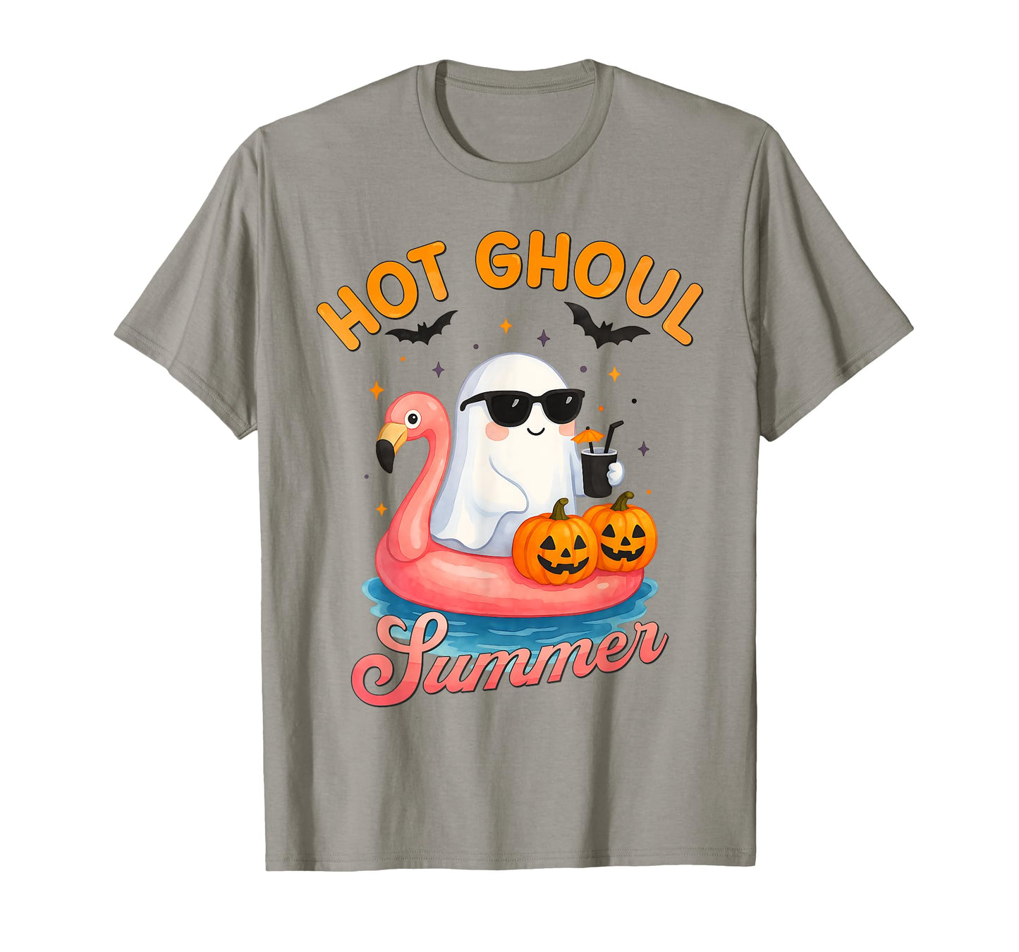 Funny Hot Ghoul Summer Spooky Boo Beach Halloween Summerween T-Shirt