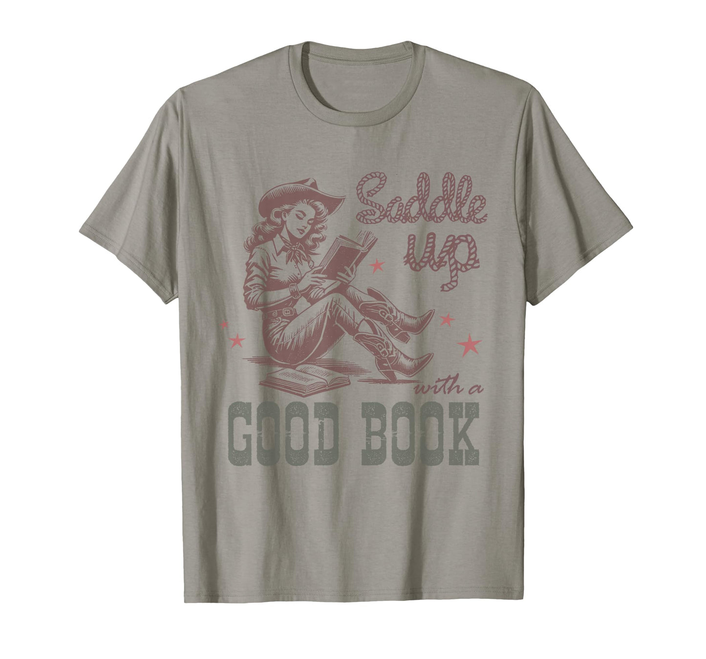 Retro Cowgirl ReadingTee Saddle Up With A Good Book Western T-Shirt