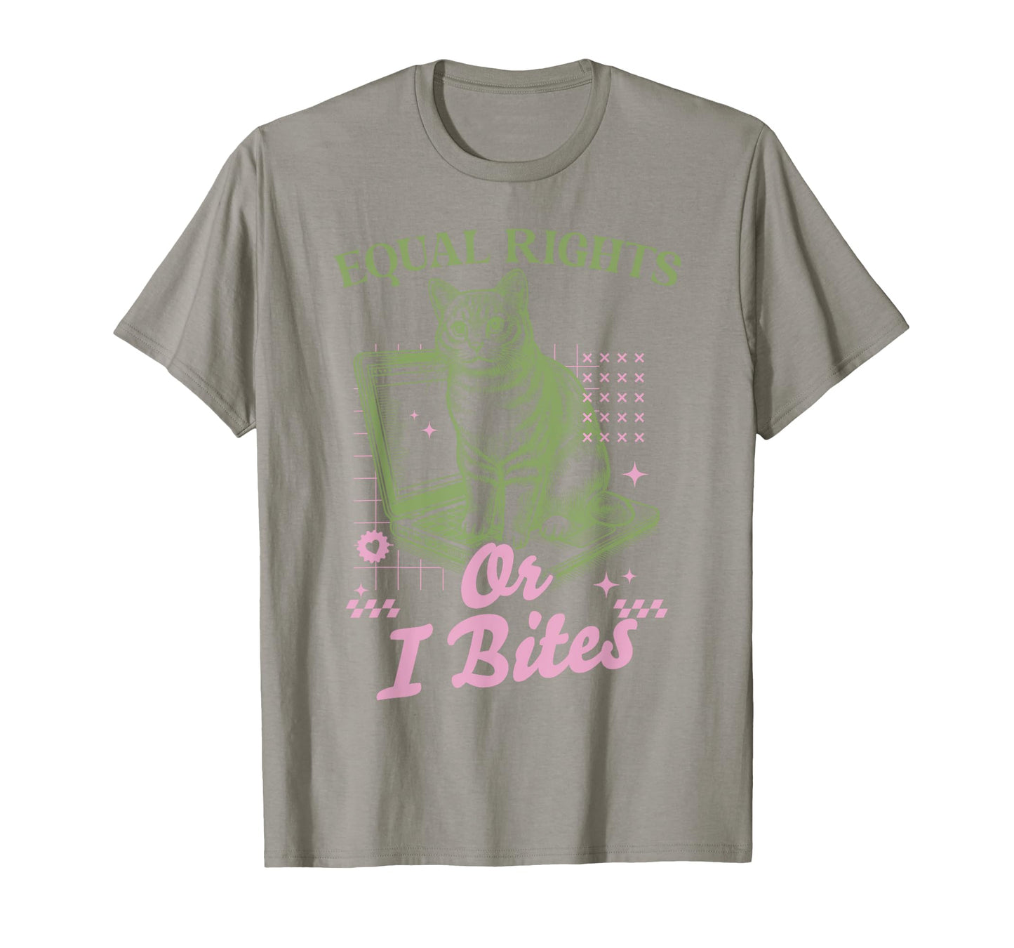 Funny Feminist Cat Equal Rights Or I Bites Cat Kitty Lover Men Women T-Shirt
