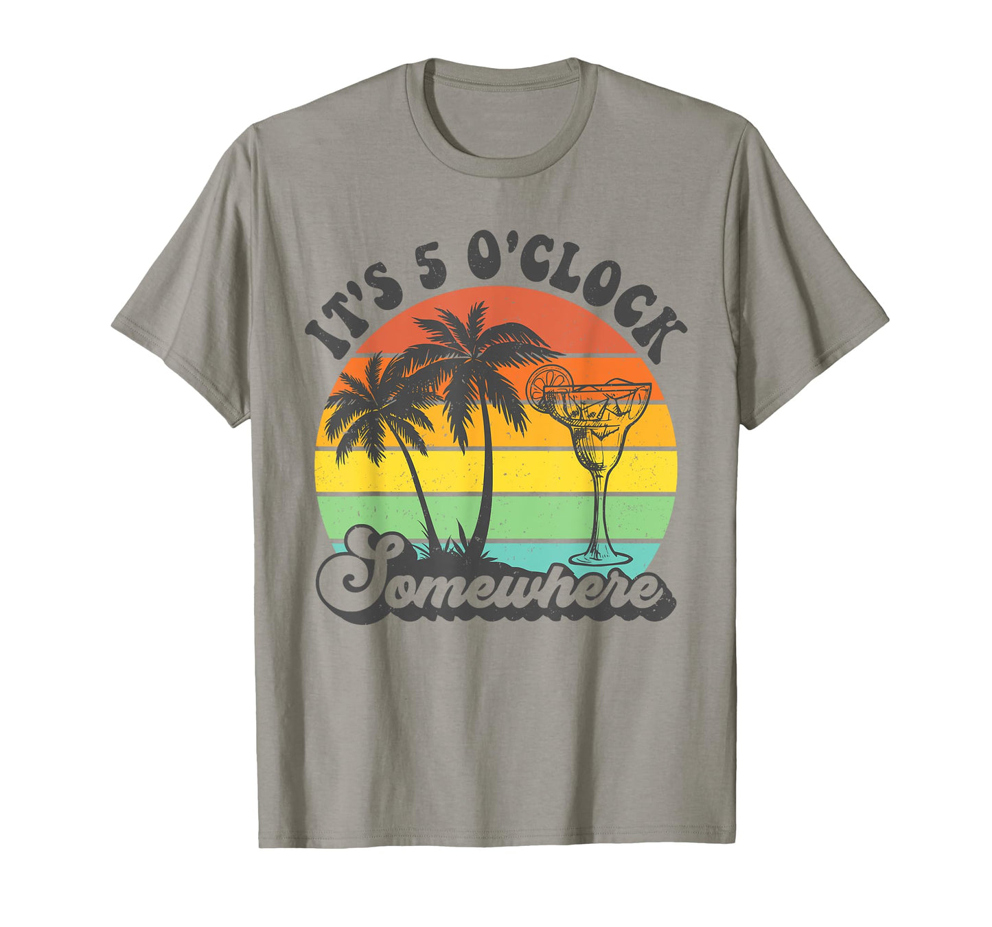 It's 5 O'clock Somewhere Coconut Tree Funny Summer Beach T-Shirt for Men Women