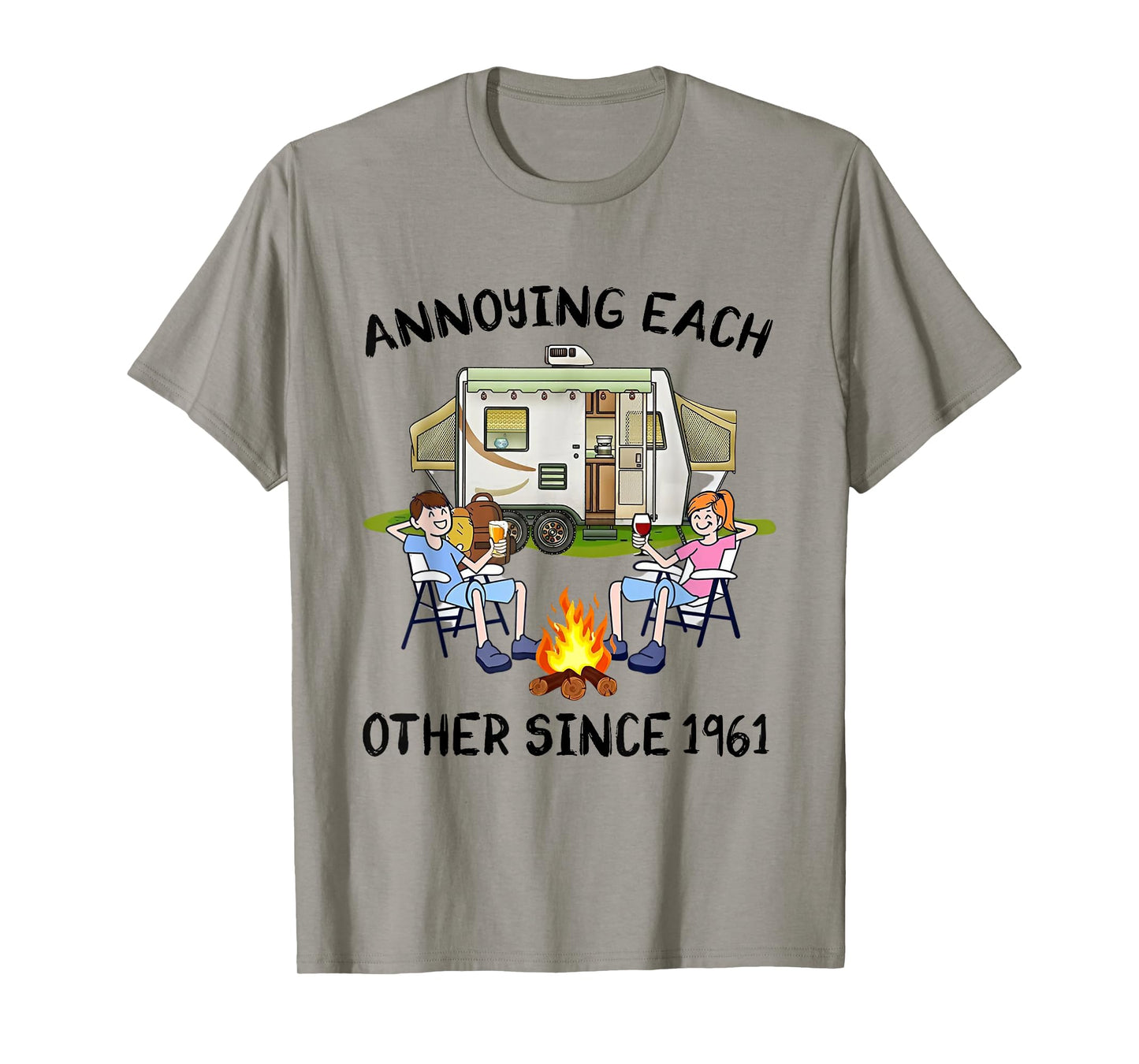 Annoying Each Other Since 1961 RV Van Campfire Couple T-Shirt