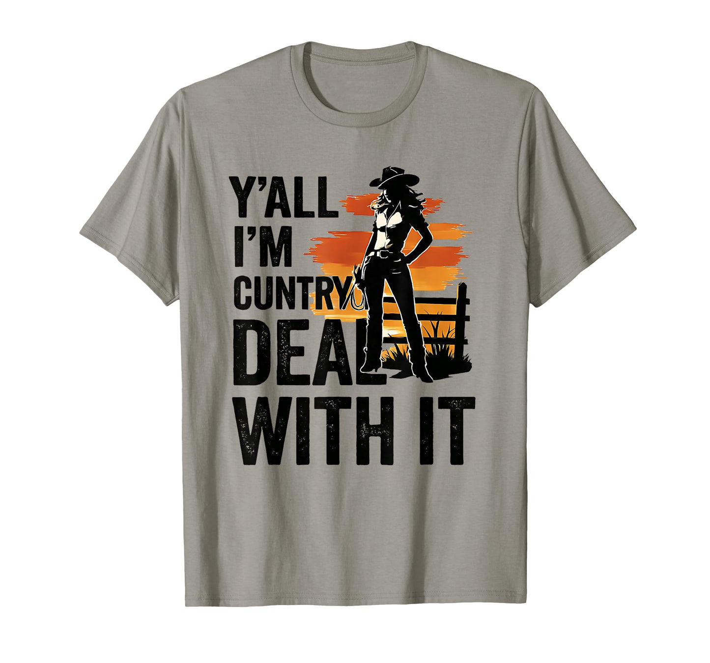 Funny Cowgirl I'm Cuntry Western Rodeo Casual Country Music T-Shirt