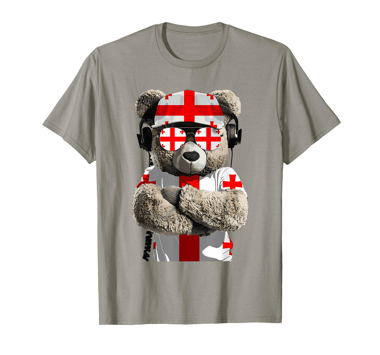 Georgian Flag Bear Sunglasses Souvenirs Products Georgia T-Shirt