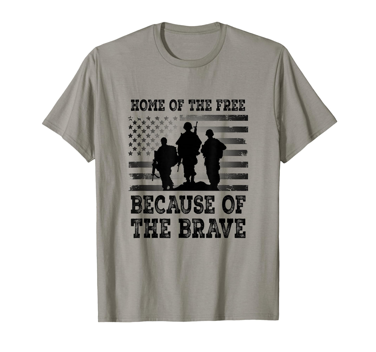 Home of The Free Brave U.S. Soldiers Flag Tribute T-Shirt
