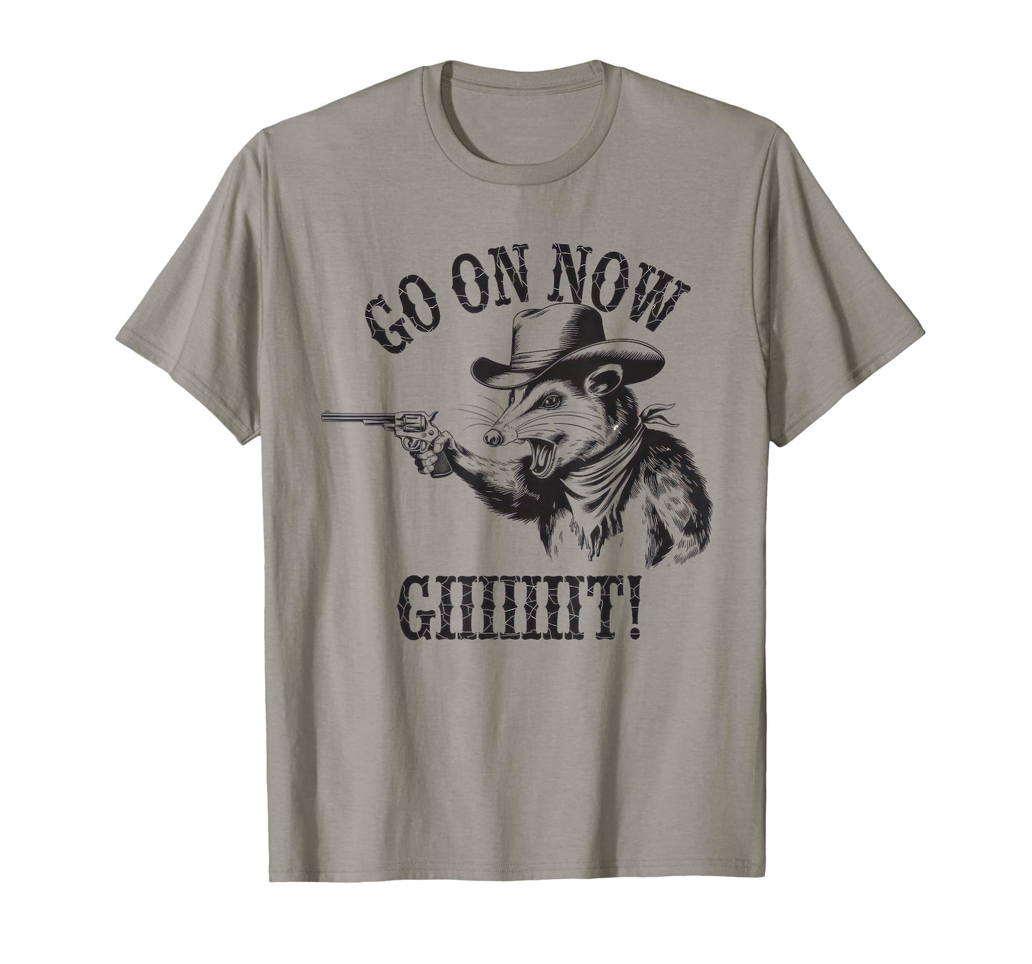 Go On Now Git Tshirt Vintage Cowboy Opossum Country Western T-Shirt