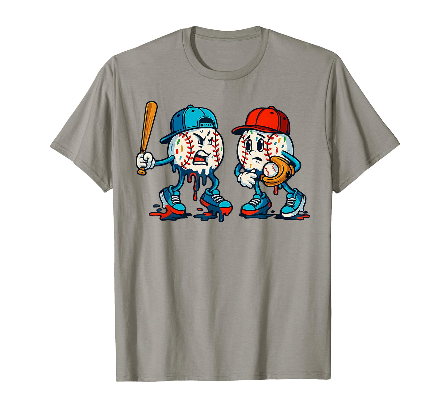 Ice Cream Drip Baseball Funny Argument Sports Boys Men Youth T-Shirt