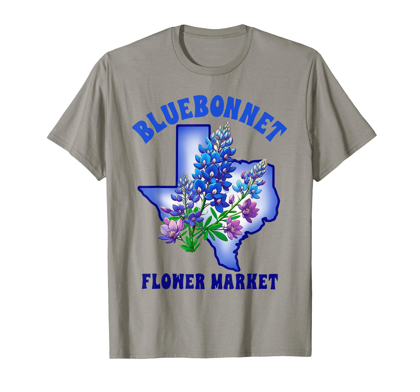 Texas State Texas Hometown Travel Bluebonnet Flowers Market T-Shirt