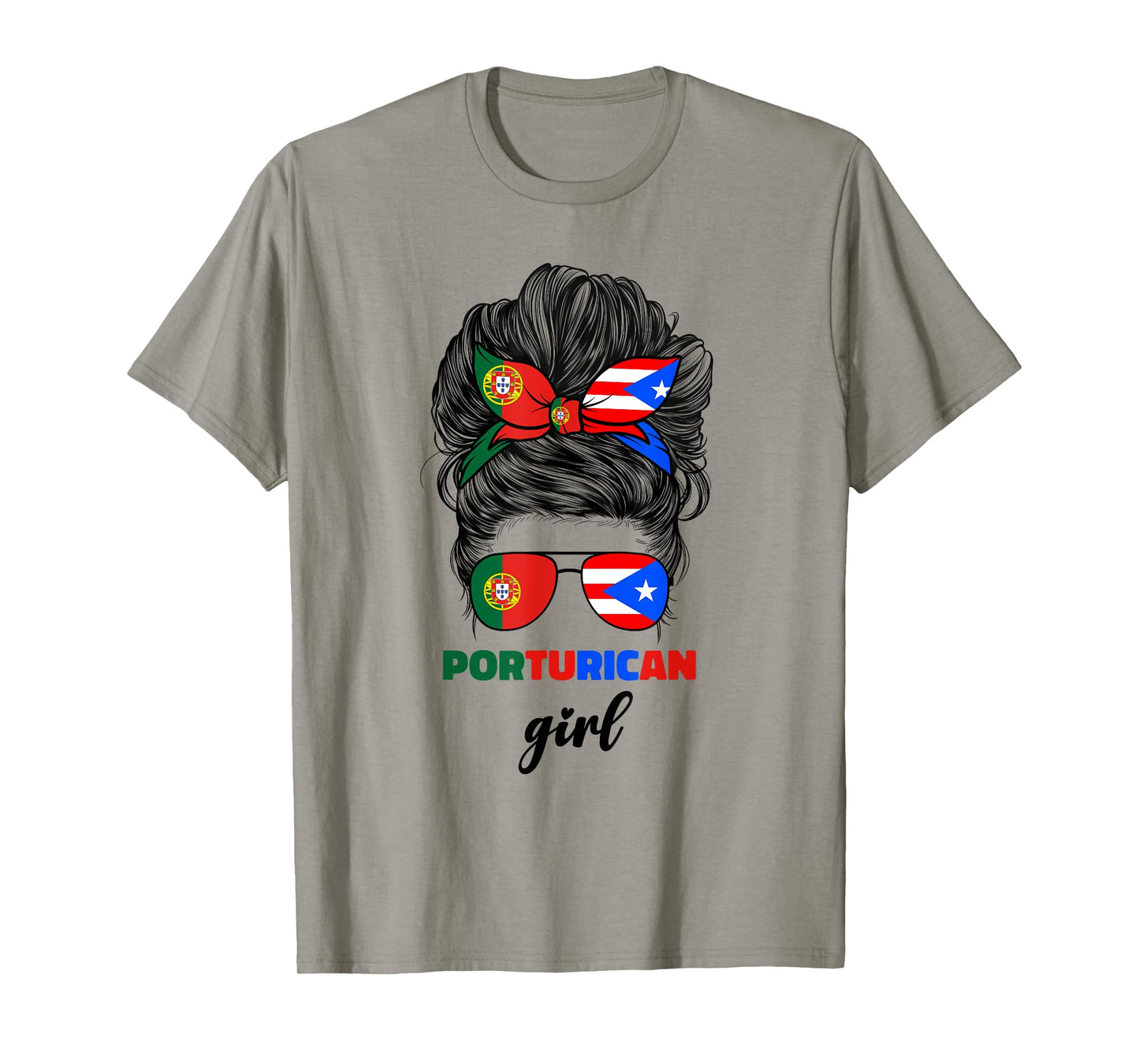Half Portuguese And Puerto Rican Rico Portugal Flag Girl T-Shirt