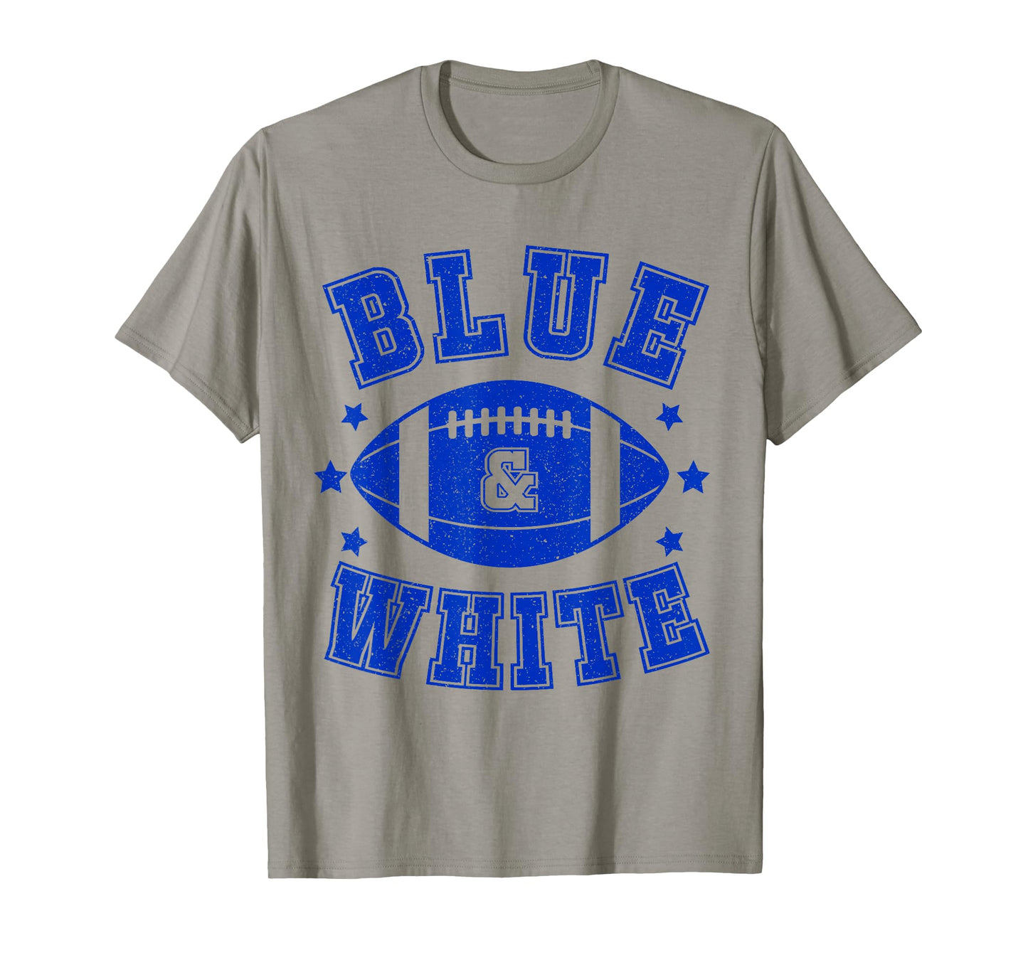 On Gameday Football We Wear Blue And White School Spirit T-Shirt