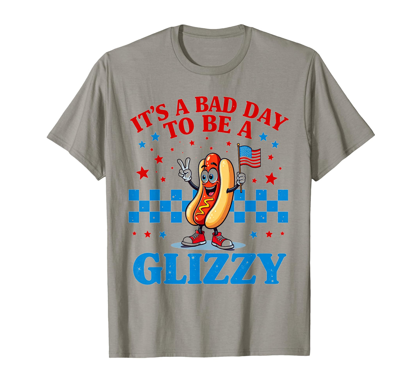 Funny Hot Dog Glizzy 4th of July 2025 Patriotic USA Flag Fun T-Shirt