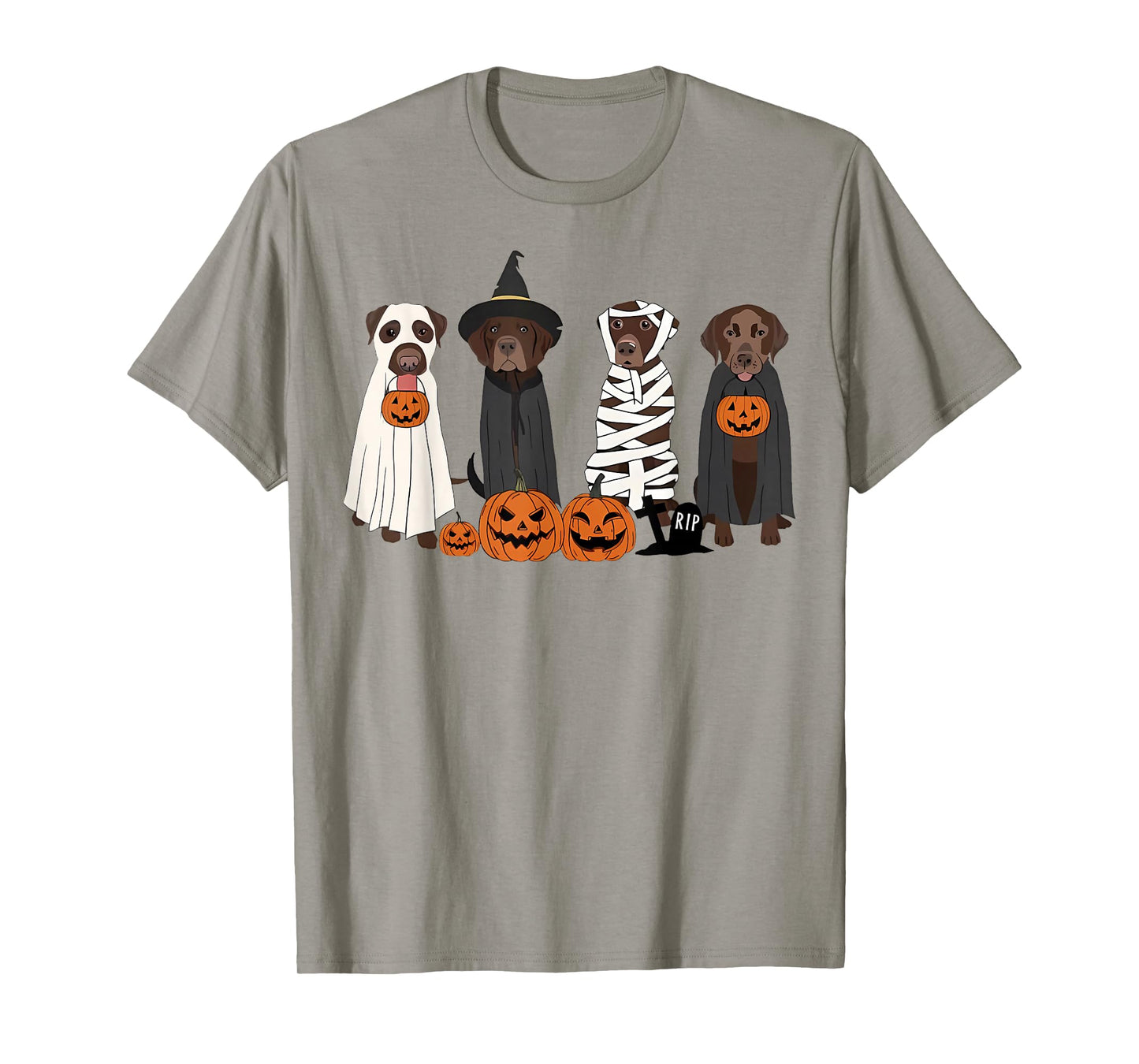 Halloween Brown Labrador Ghost Spooky Chocolate Lab Dog Mama T-Shirt