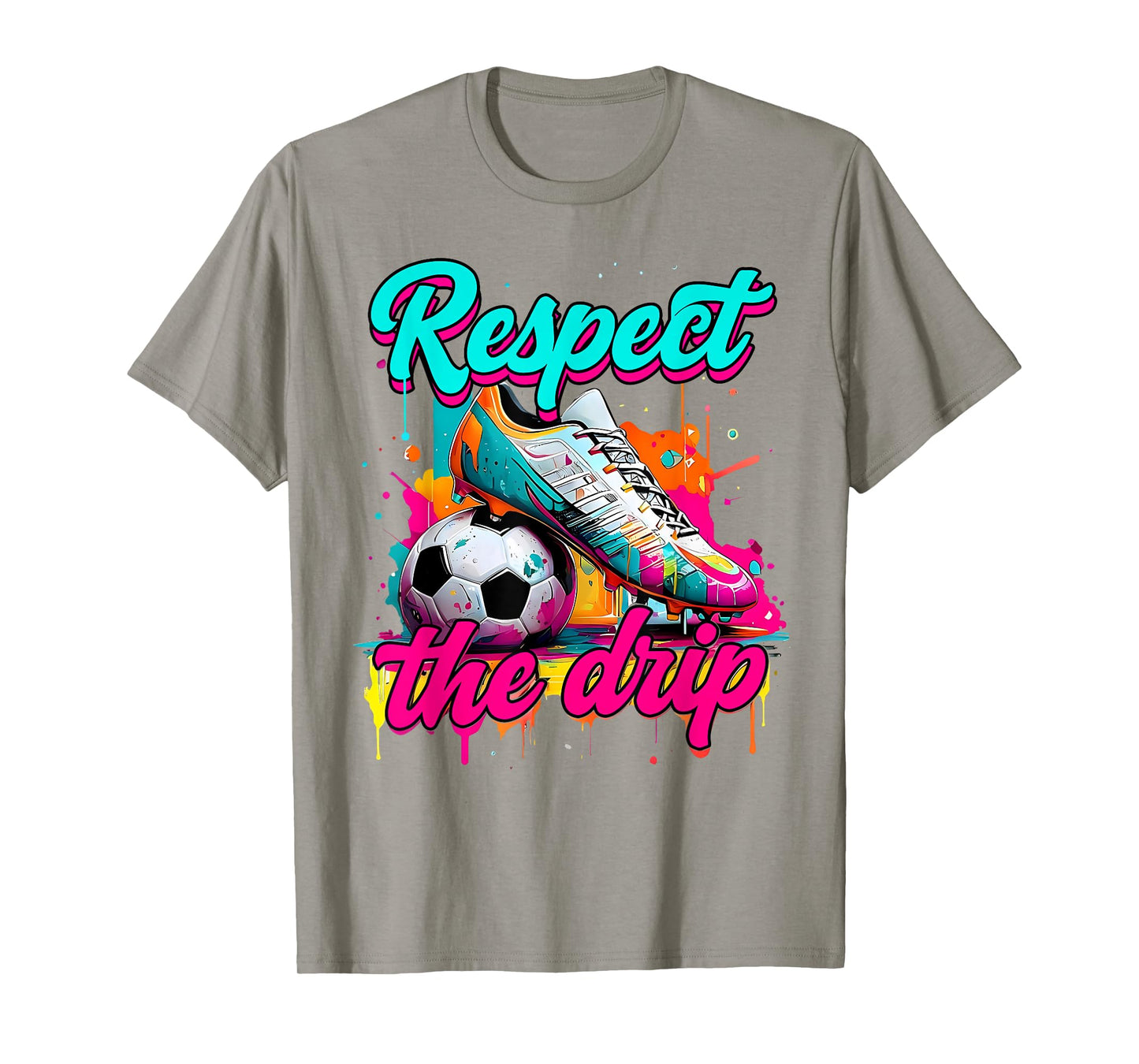 Respect The Drip Soccer Ice Cream Drip with Sprinkles T-Shirt