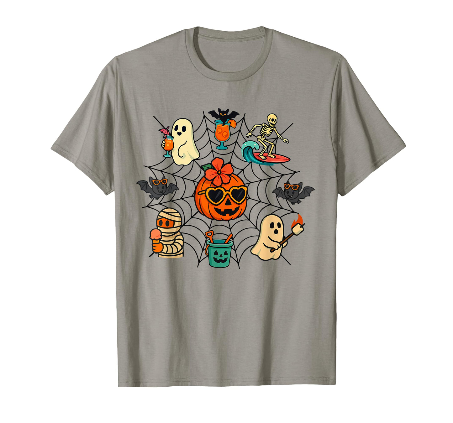 Summerween Ghost Pumpkin Halloween Spooky Summer Trip T-Shirt