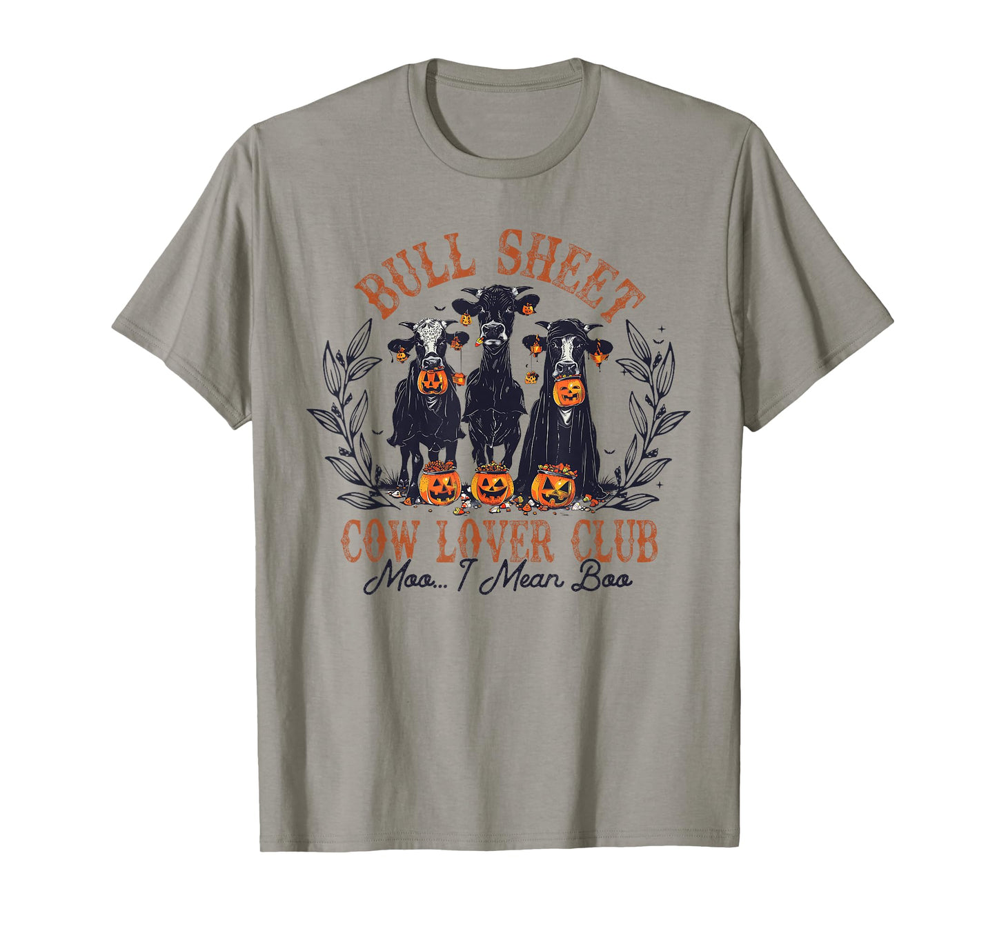Funny Retro Bull Sheet Cow Lover Club Pumpkins Halloween T-Shirt