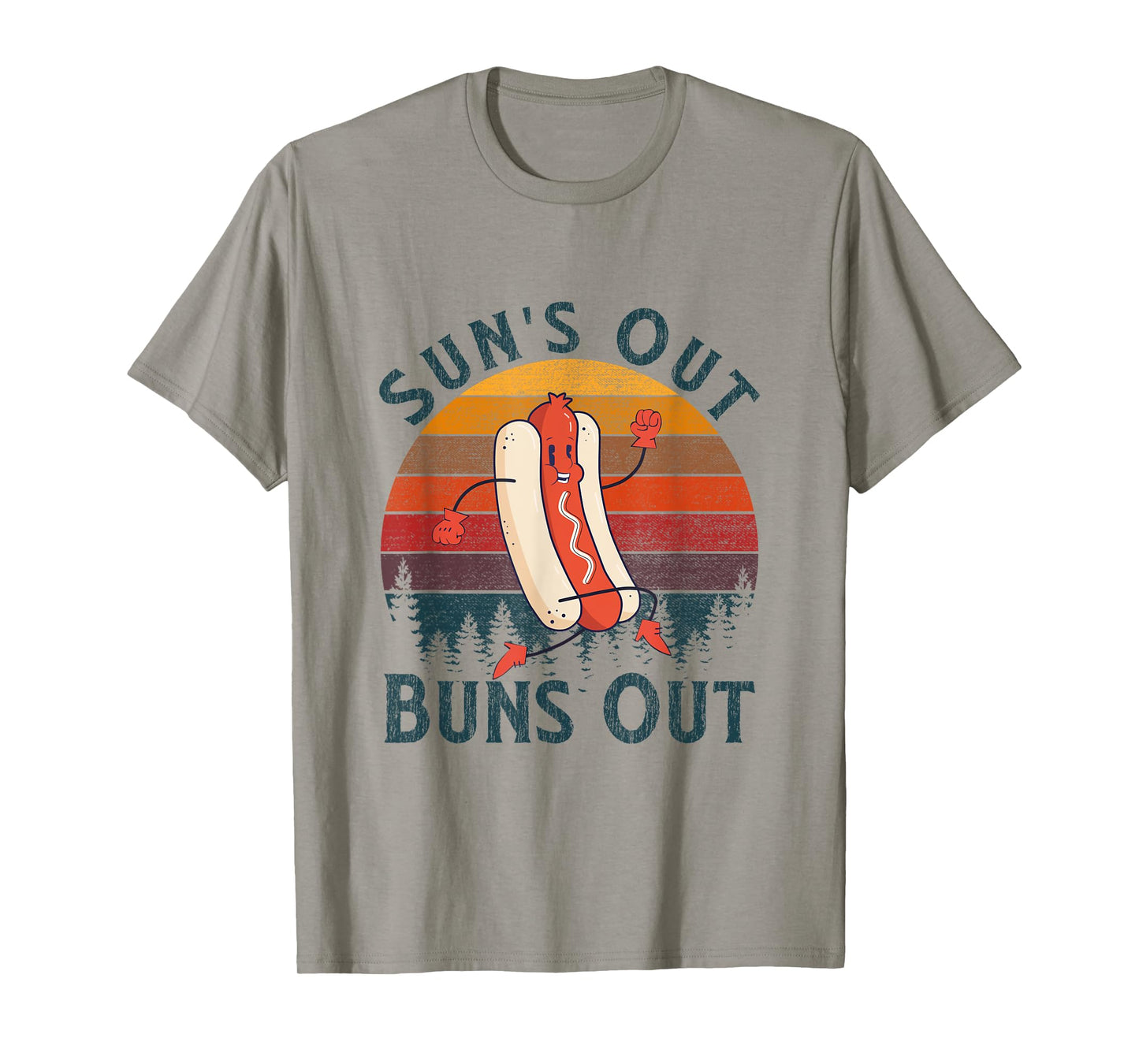 Funny Hot Dog Grilling Sun's Out Buns Out T-Shirt for Men Women