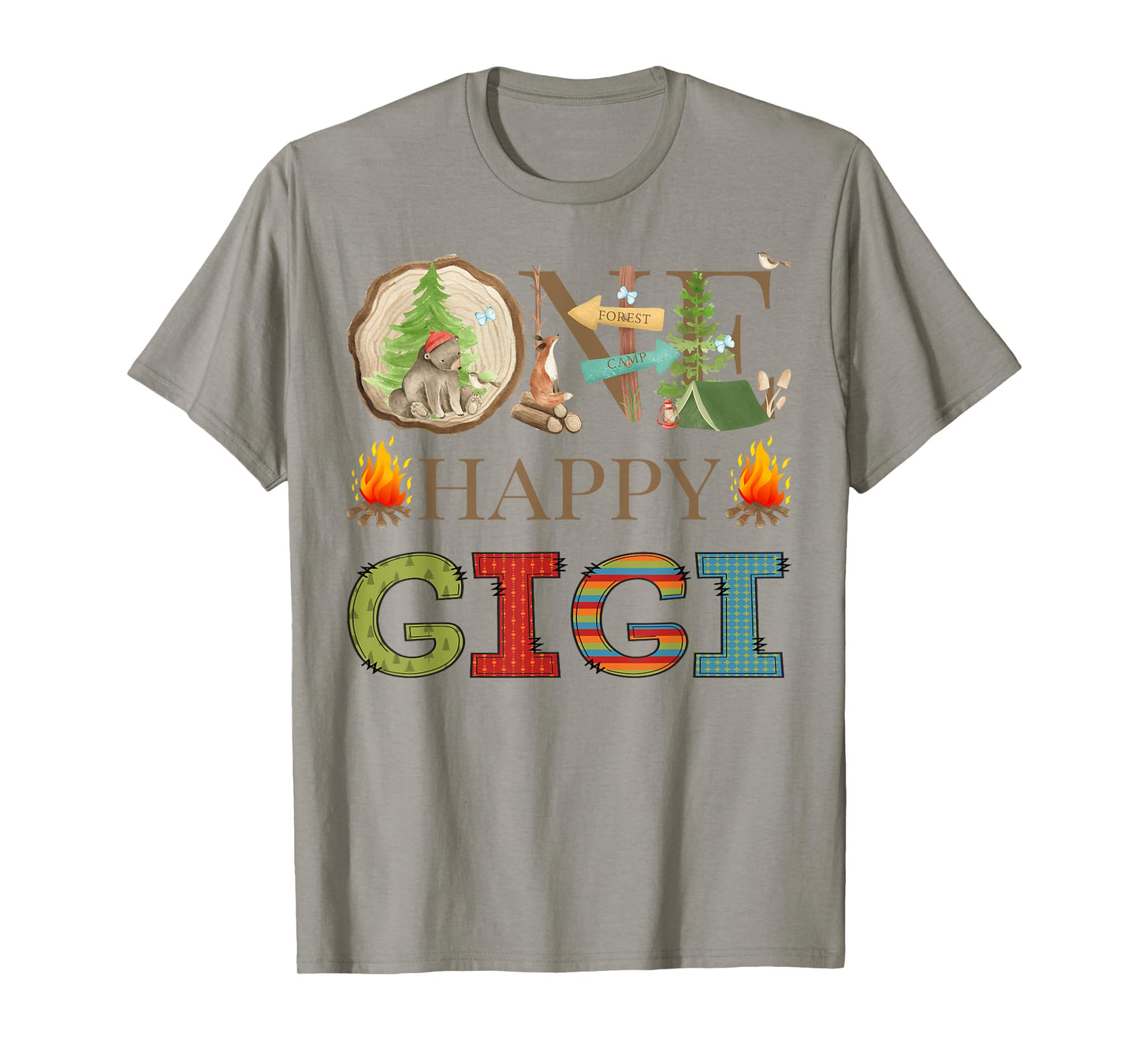 One Happy Gigi Camper First Birthday Camping Bear T-Shirt
