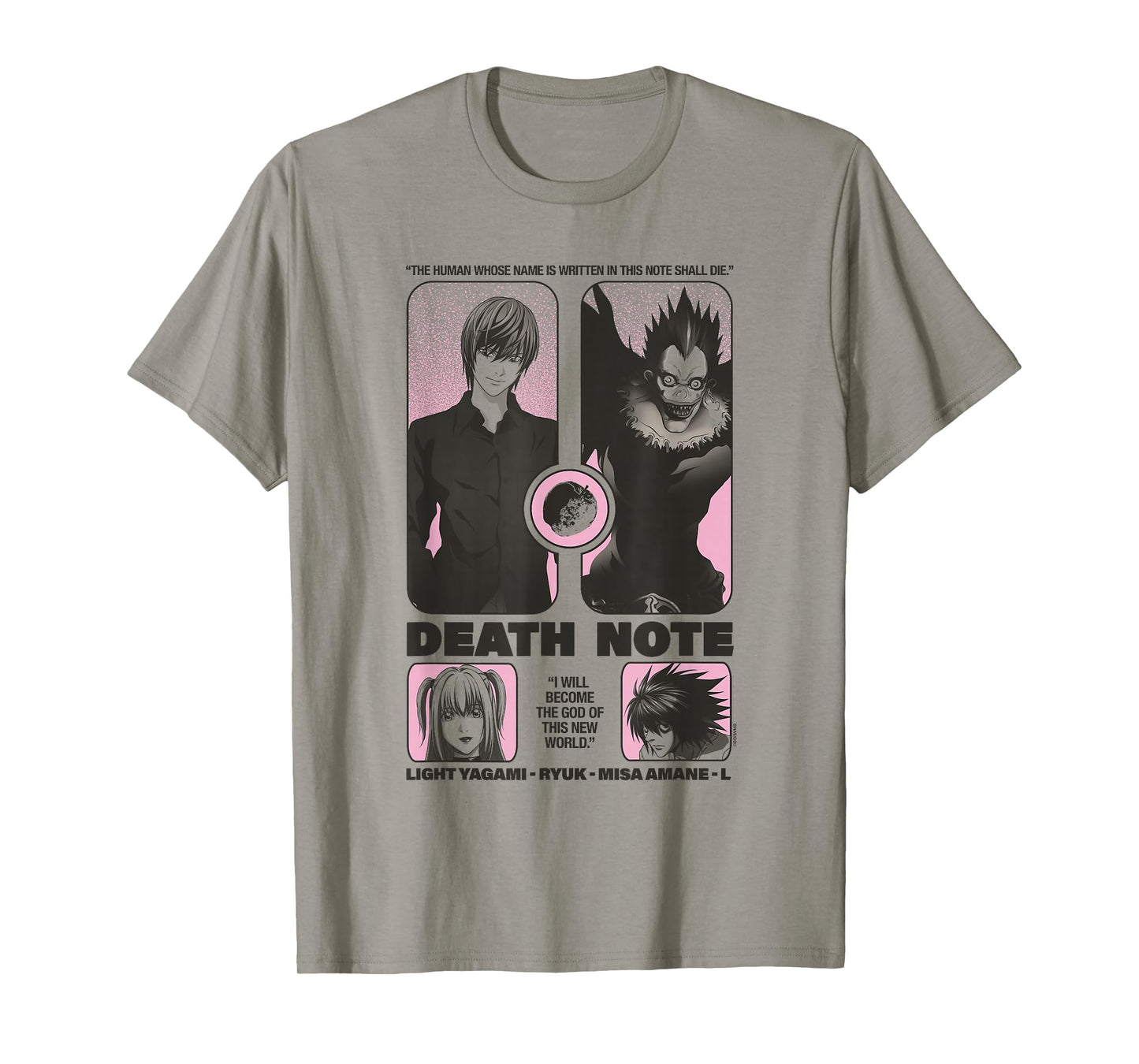 Death Note Reimagined Poster with Cast and Apple Anime T-Shirt