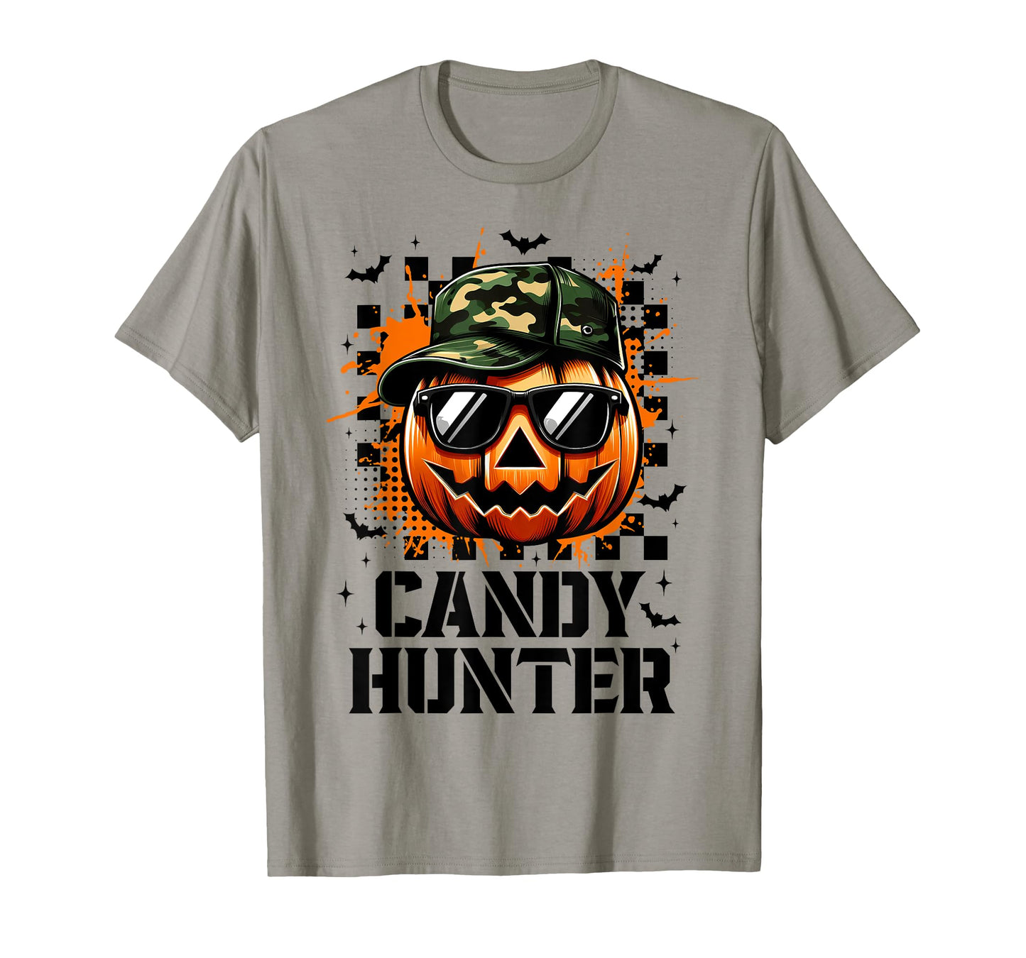 Funny Candy Hunter Camo Jack-O'-Lantern Pumpkin Halloween T-Shirt