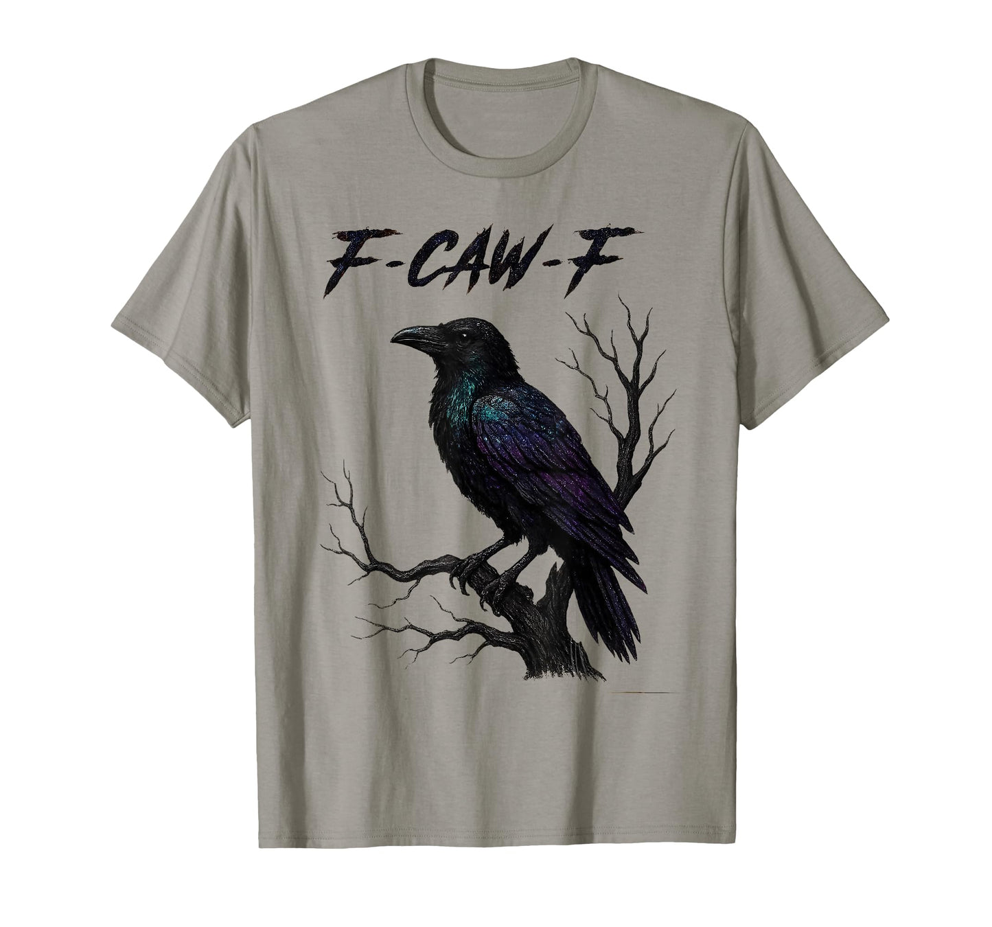 F-Caw-F Funny Raven Black Crow Spooky Season Halloween Retro T-Shirt