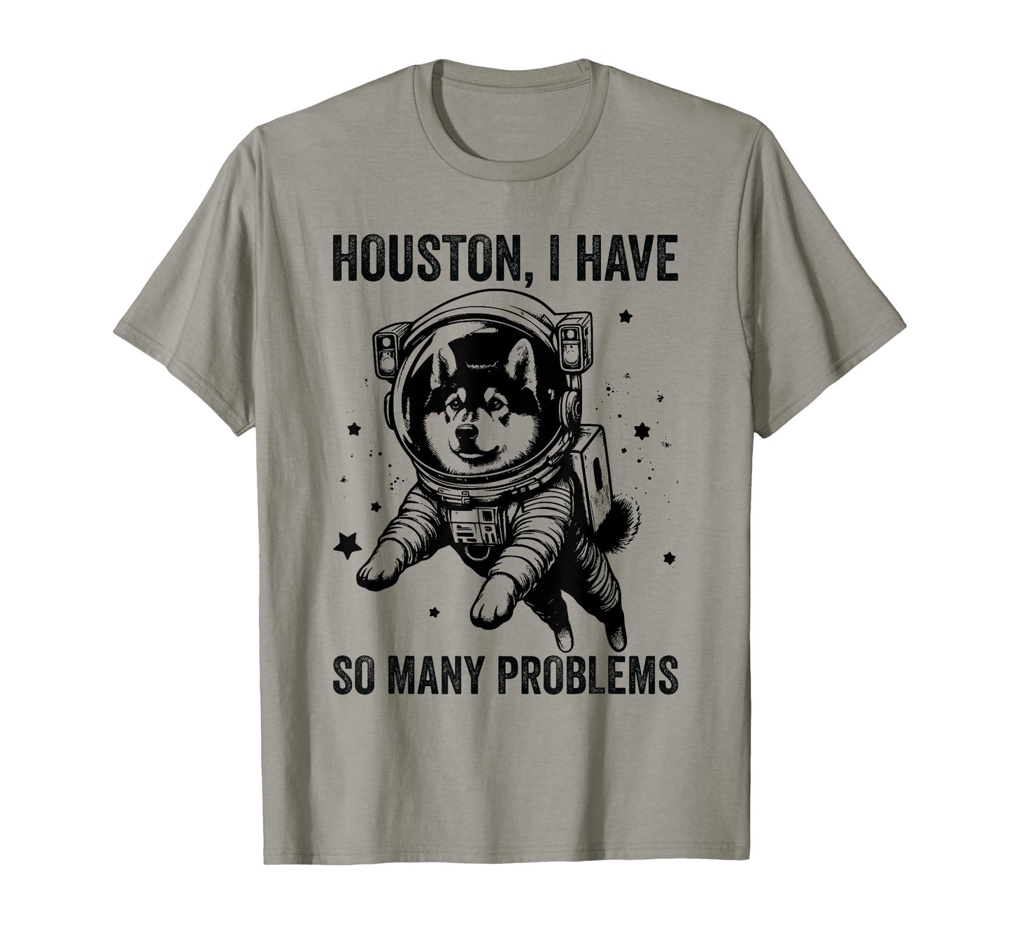 Dog Dad Mom Space - Houston Problem Norwegian Elkhound Men Women T-Shirt