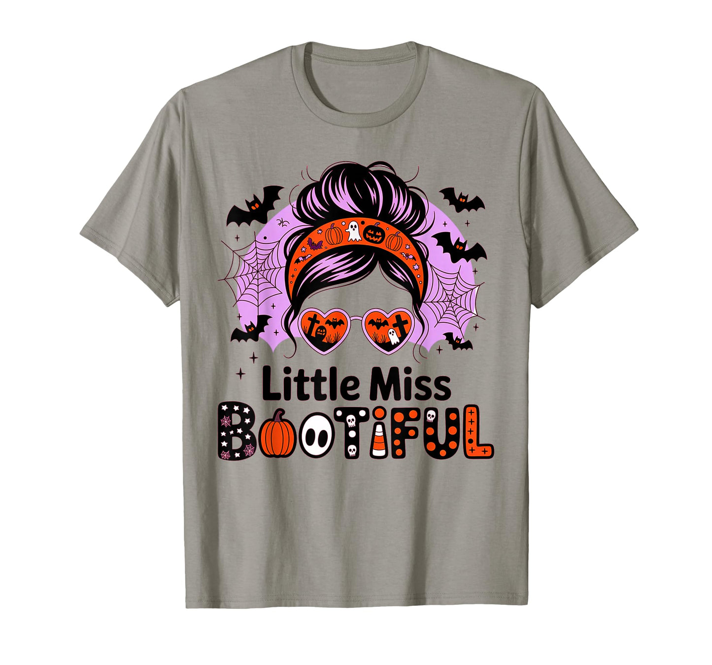 Little Miss Bootiful Messy Bun Halloween Costumes Girl Kid T-Shirt
