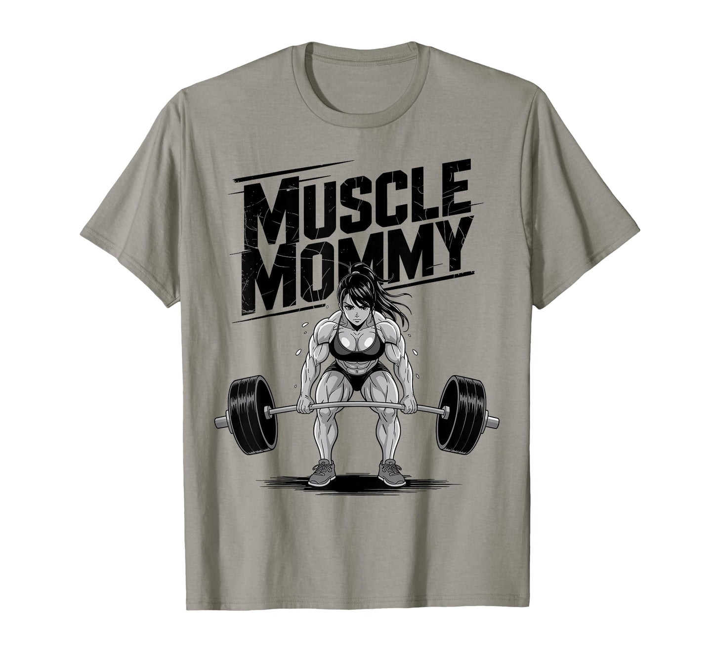 Anime Muscle Mommy Weightlifting Fitness Girl Aesthetic T-Shirt
