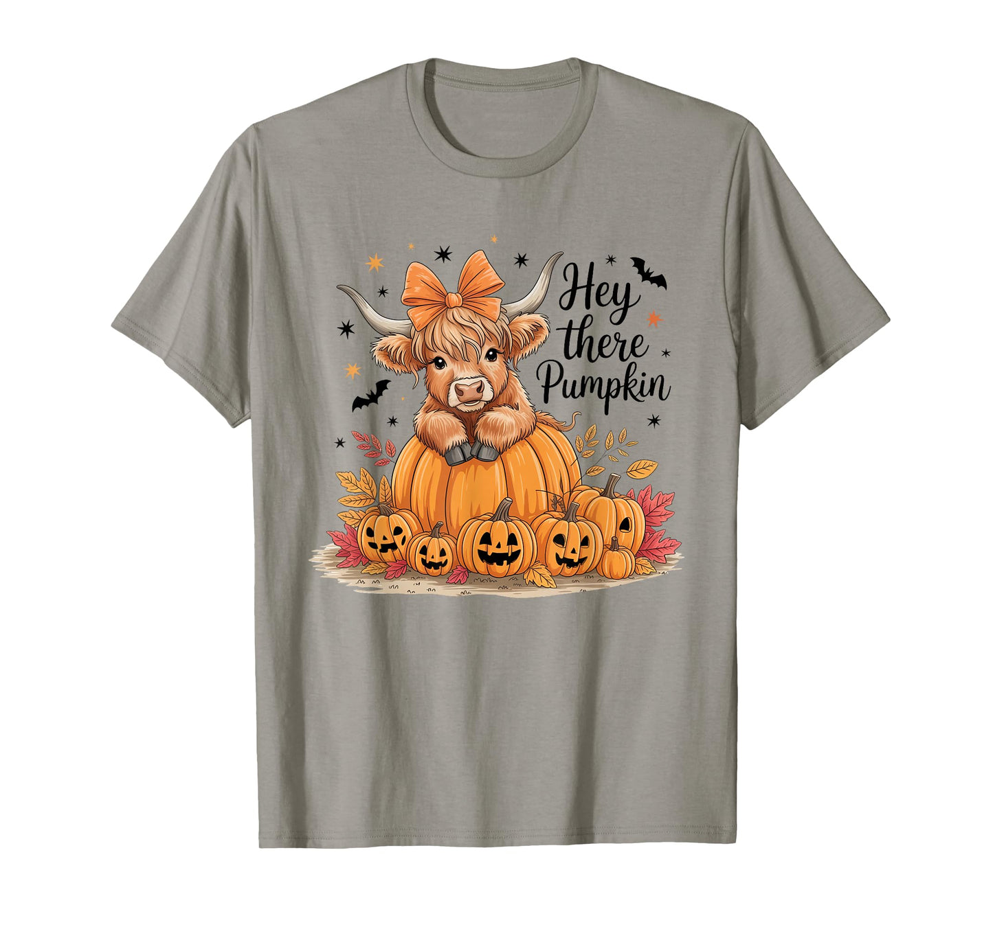 Hey There Pumpkin Halloween Highland Cow Lover Cow Farm T-Shirt