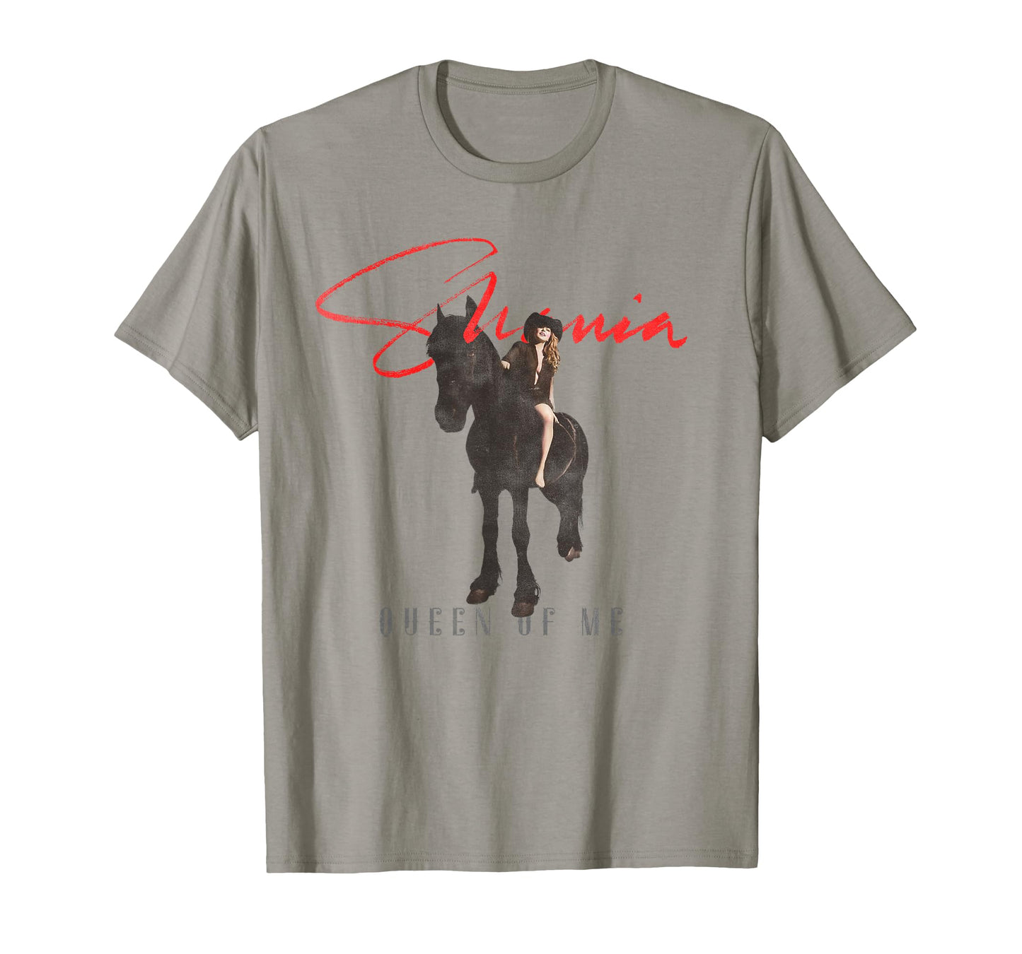 Official Shania Twain Queen Of Me Horseback Grey T-Shirt