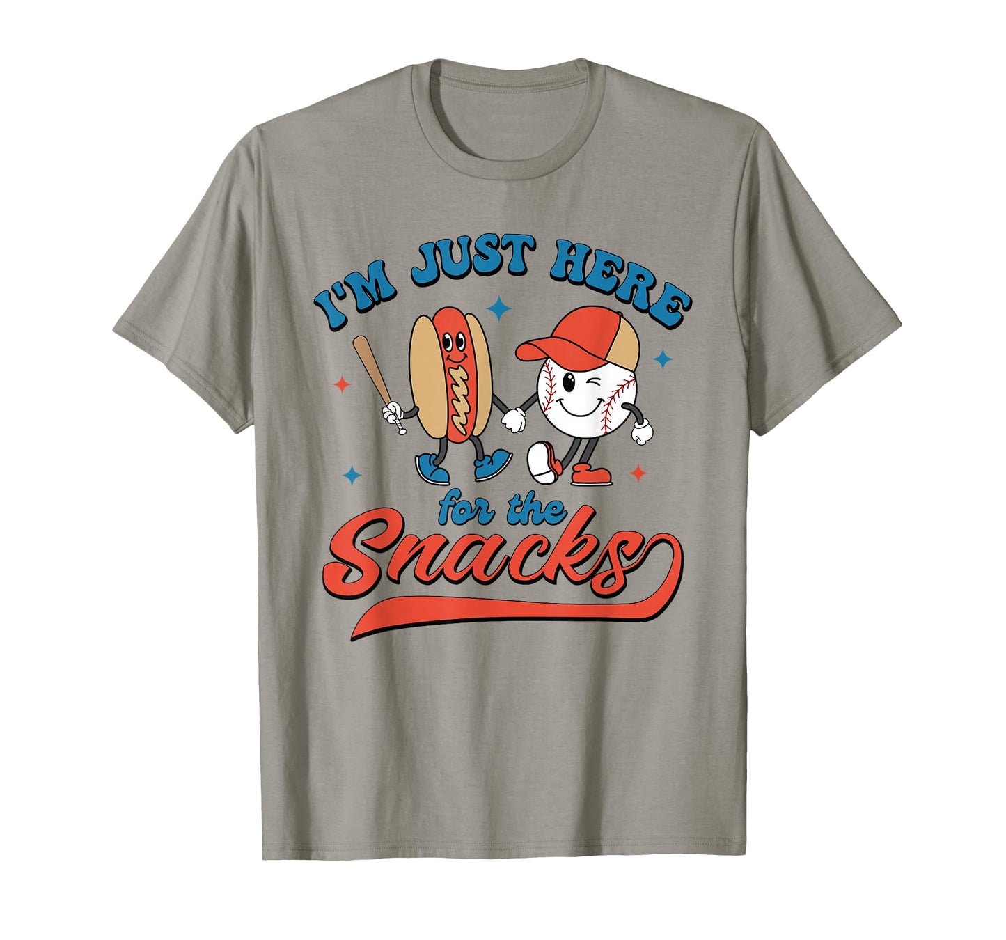 I'm Just Here For The Snacks Baseball Hot Dog 4th Of July T-Shirt