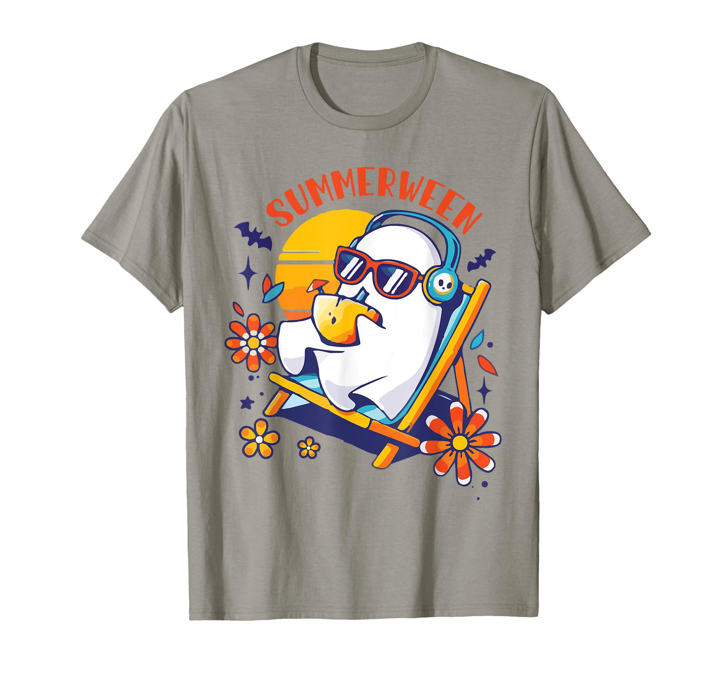 Summerween Cute Spooky Summer Ghost Halloween Lover T-Shirt