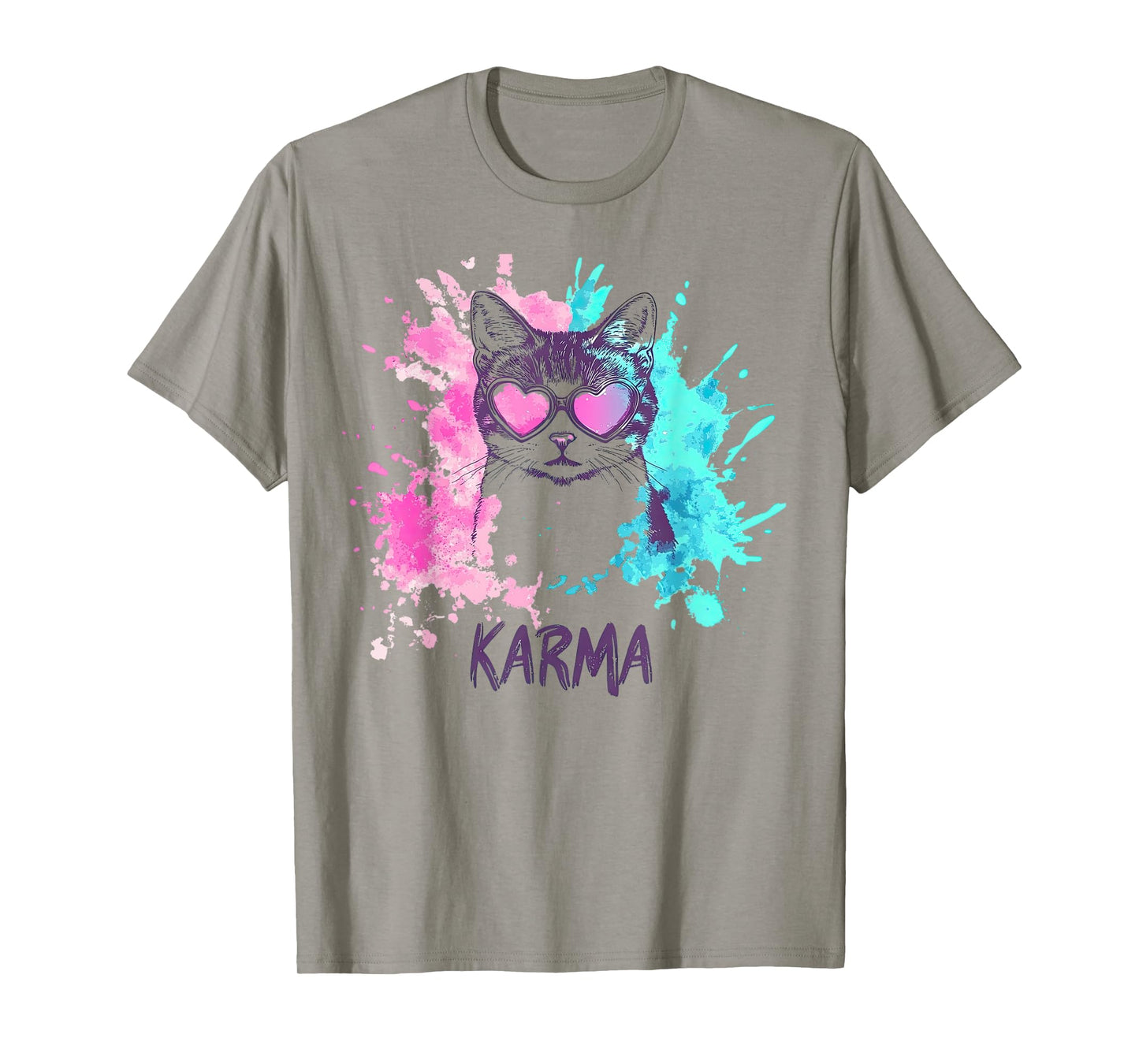 Vintage Cat Karma lovers For Teens Girls Women Men T-Shirt