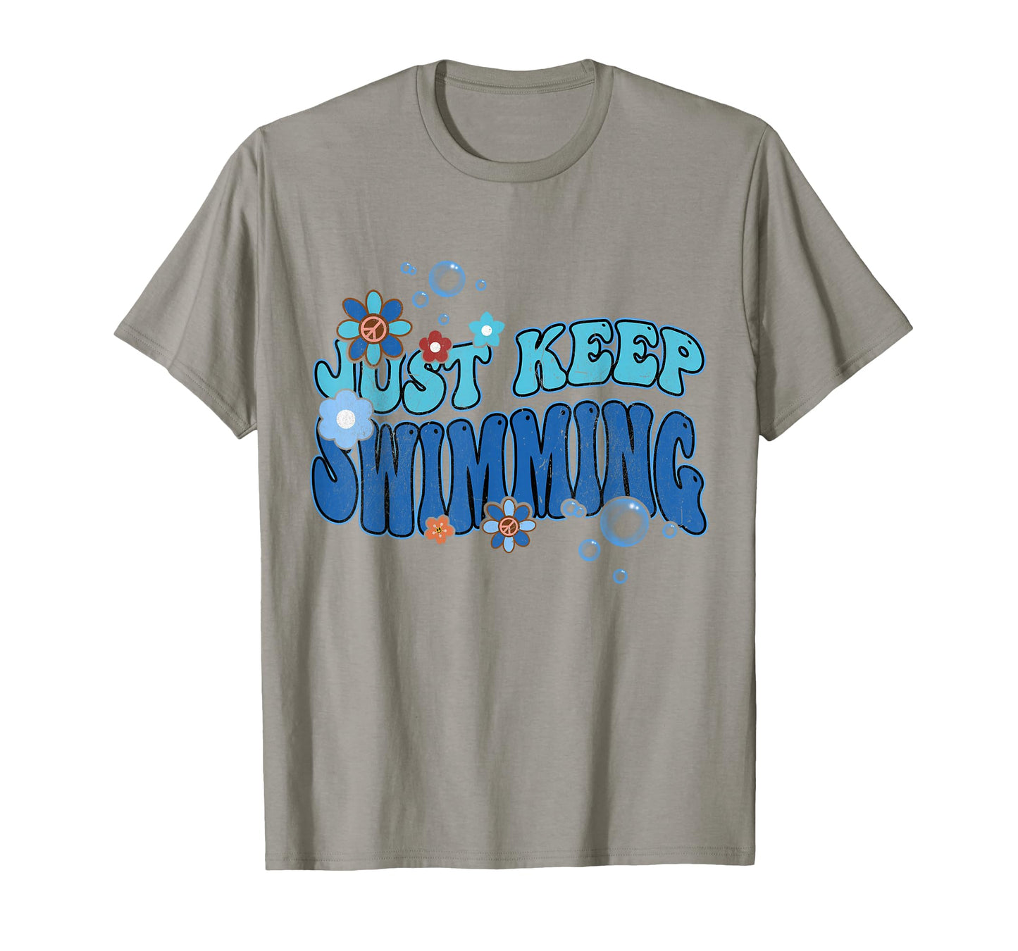 Groovy Summer Swim Lover Just Keep Swimming T-Shirt