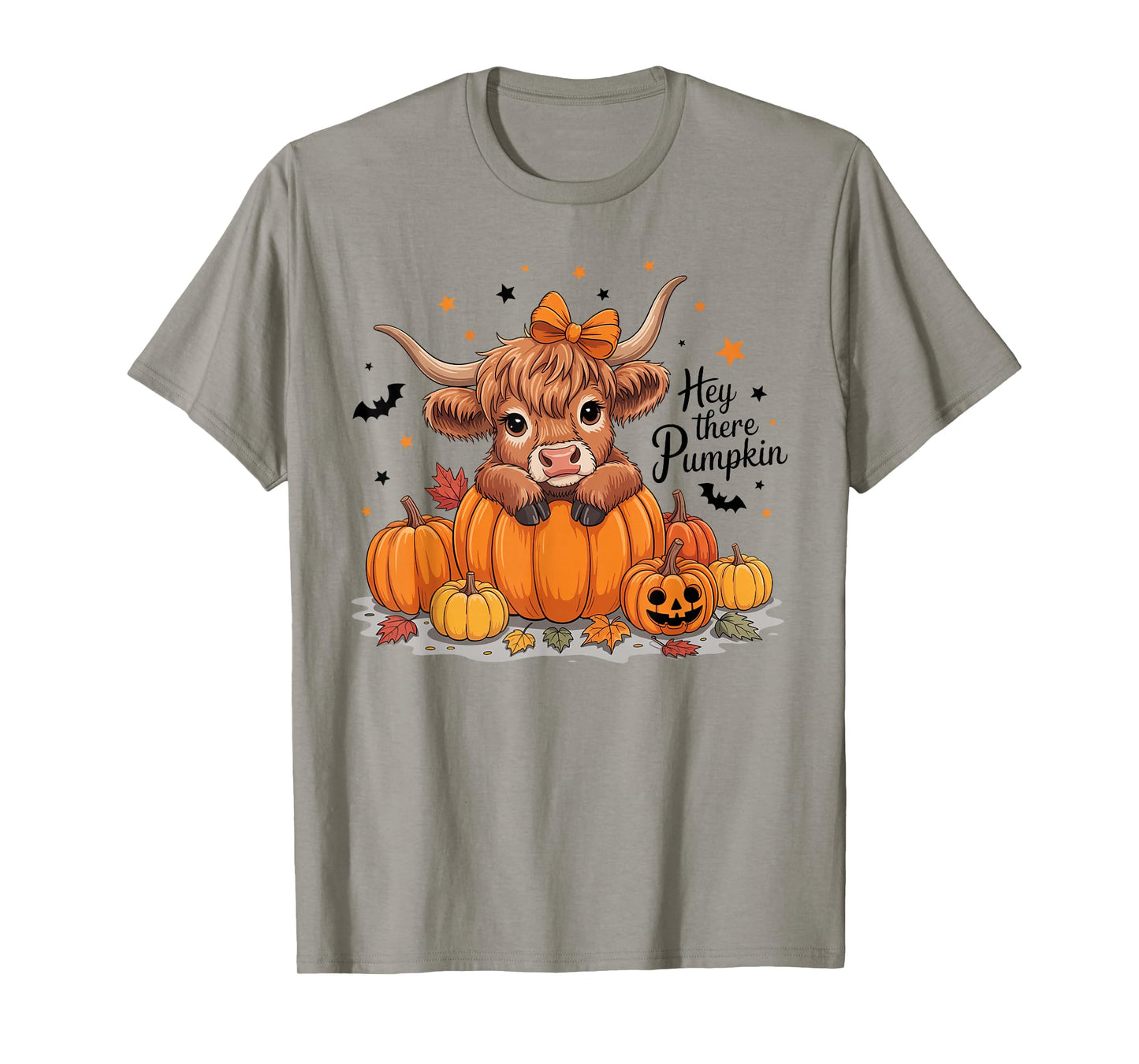Hey There Pumpkin Halloween Highland Cow Lover Cow Farm T-Shirt
