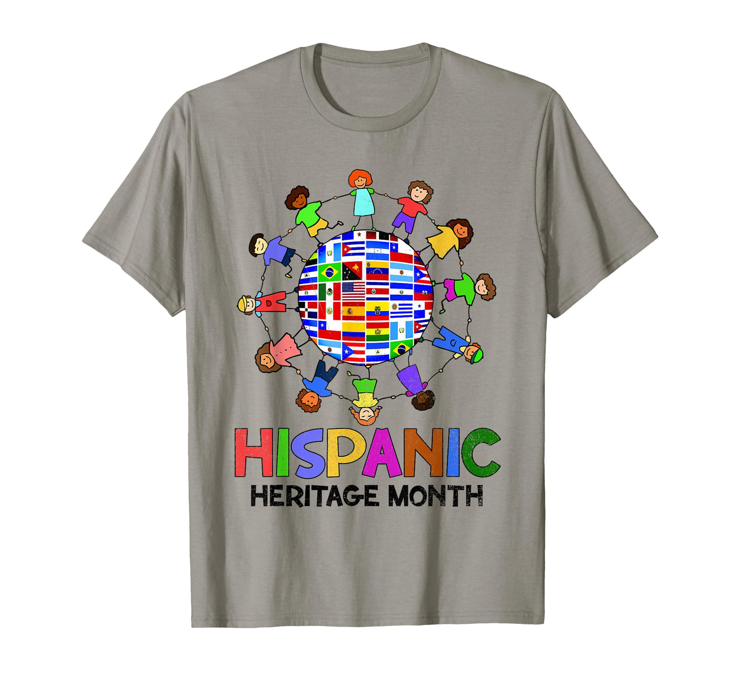 Hispanic Heritage Month Latino Countries Flags Boy Girl Kids T-Shirt