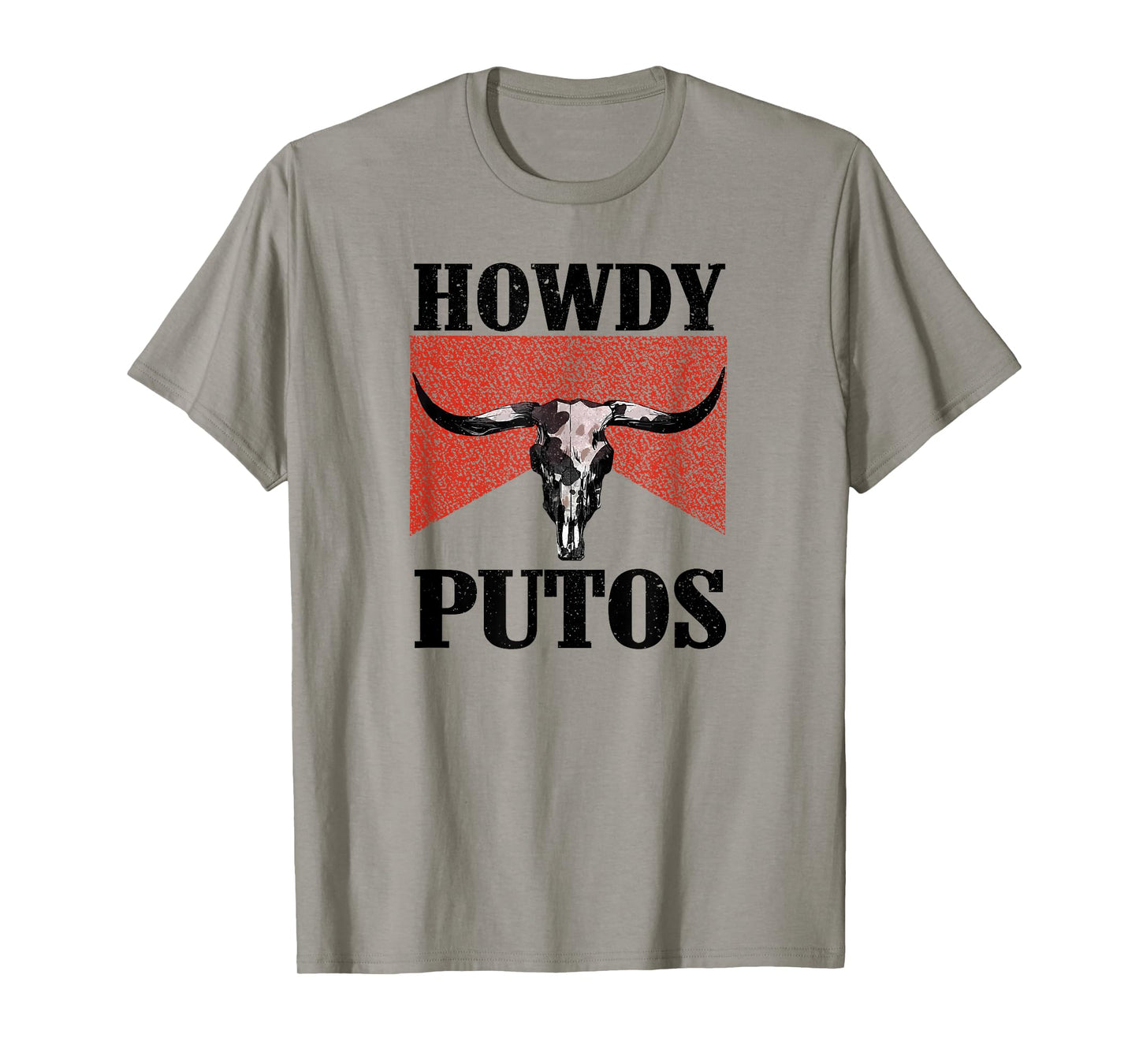 Howdy Putos Bull Skull Country Cowboy Western Graphic T-Shirt